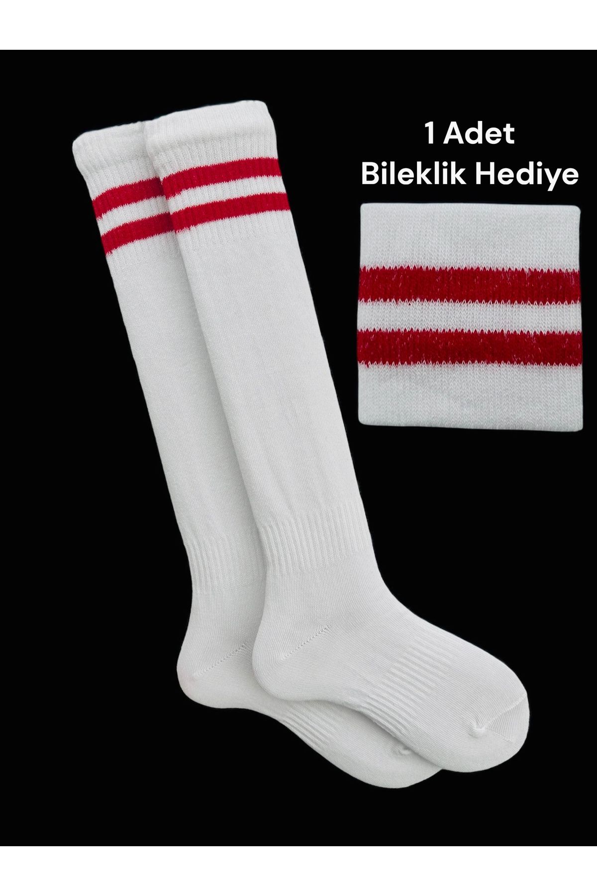 Çorabistaan 2 Çift Çok Renkli Çemberli Unisex Kız Erkek Çocuk Futbol Halı Saha Maç Çorabı Tozluk Spor Taraftar