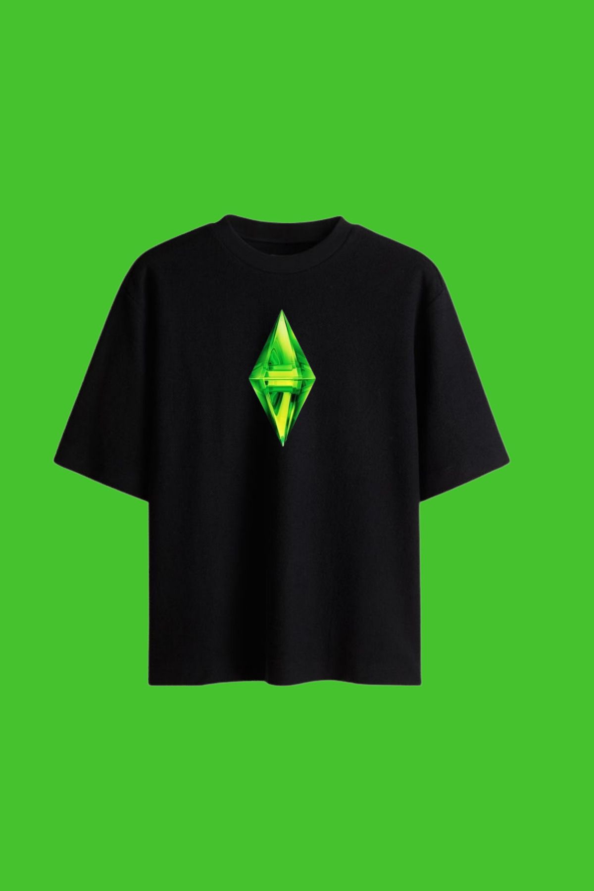 Dupe Design Elmas Baskılı Oversize T-shirt