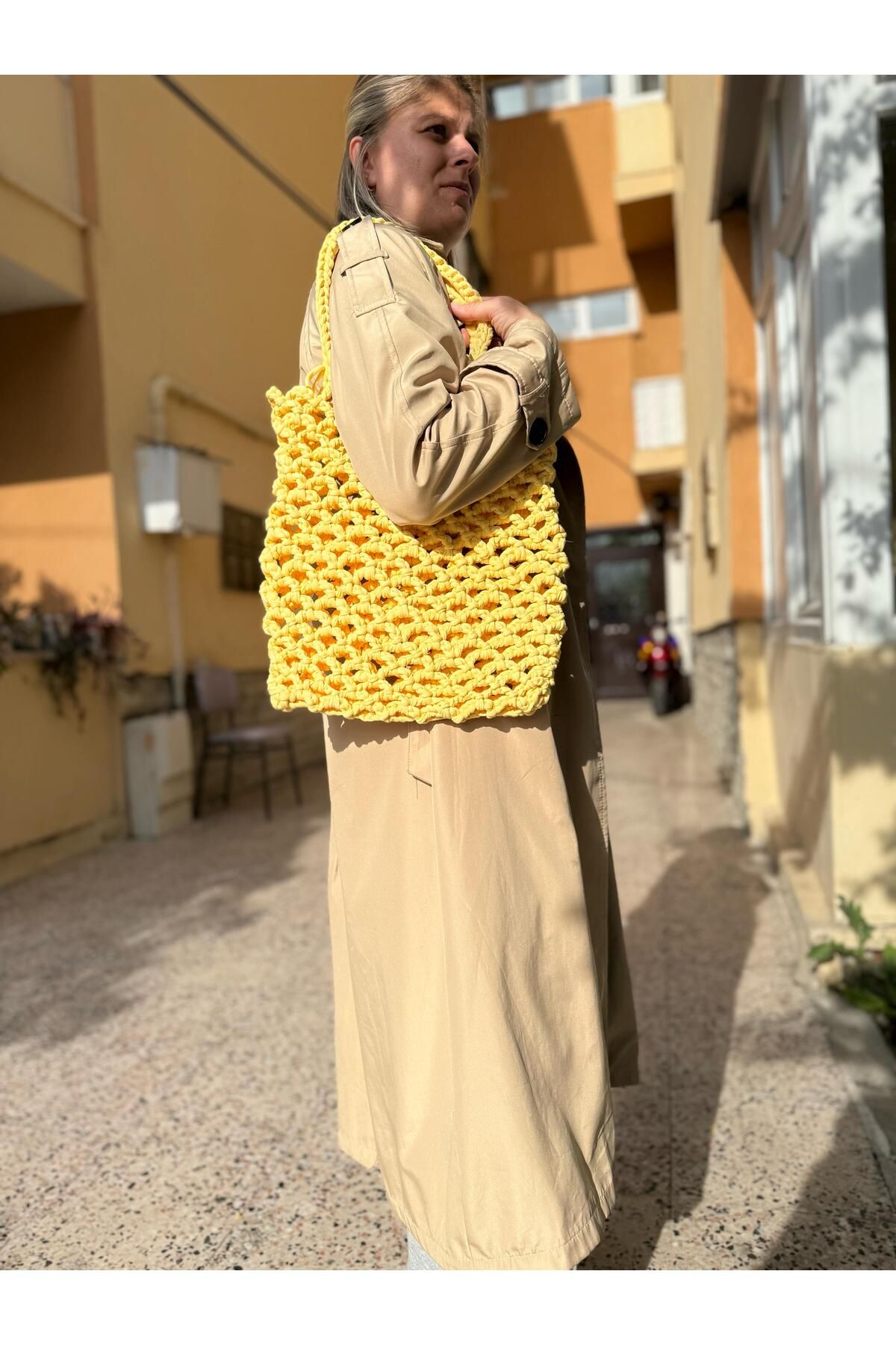 Handmade Örgü file çanta