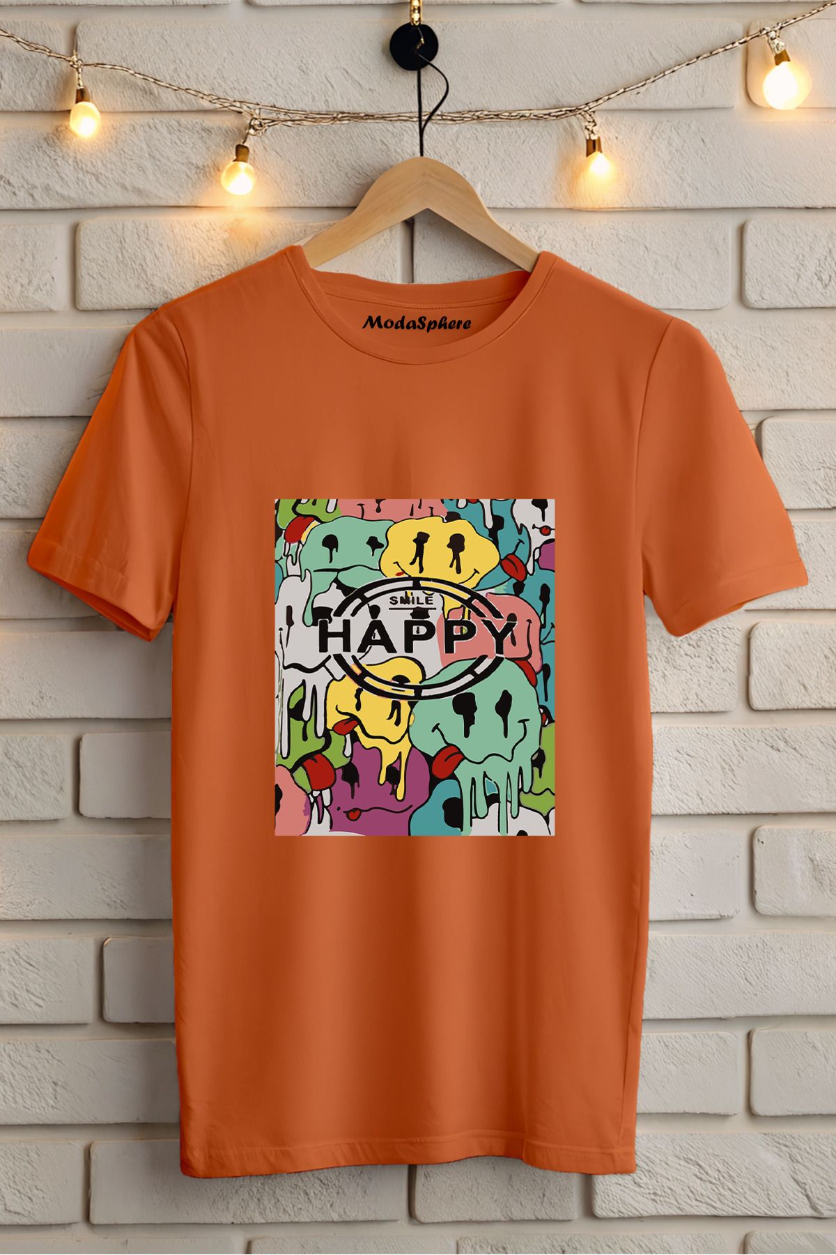 ModaSphere Baskılı Unisex Oversize Tişört Battal Boy
