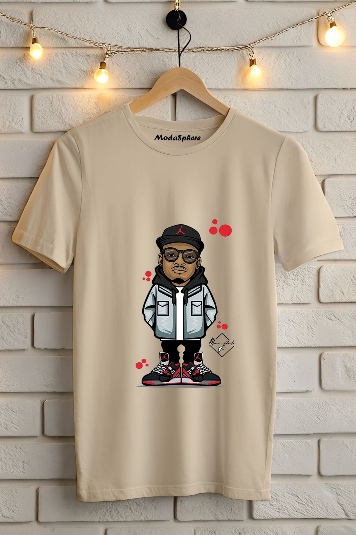 ModaSphere Baskılı Unisex Oversize Tişört