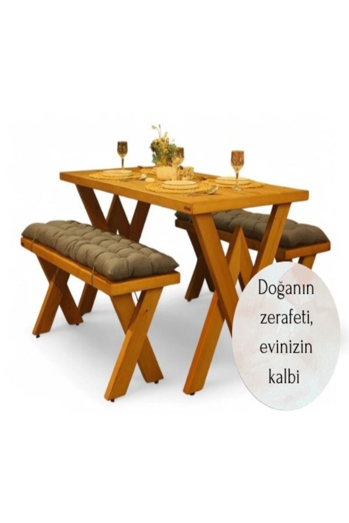 Timbers Time -Crema-Ahşap Kütük Yemek Masası / Toplantı Masası / Çalışma Masası