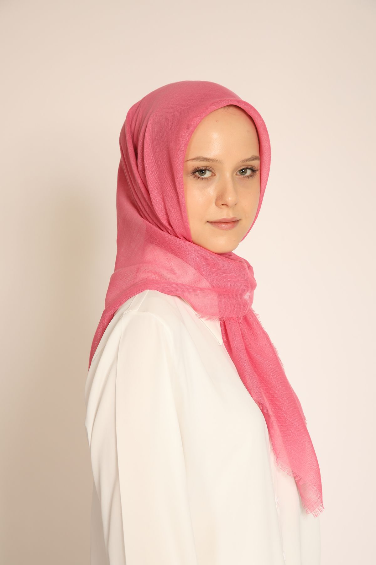 BERCHEM SCARF Şık ve Yumuşak Flamlı Eşarp - Pembe Renk-Zarif ve Konforlu Kumaş