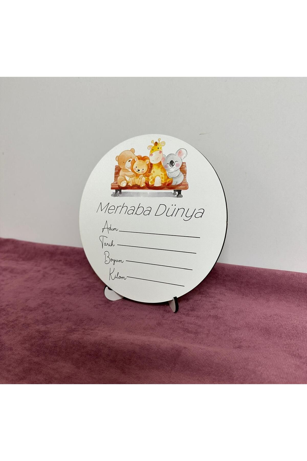 MUJA DEC Özel Bebek Doğum Plakası - Kişiselleştirilebilir Bebek Odası Dekoru- 15 cm ideal boyut