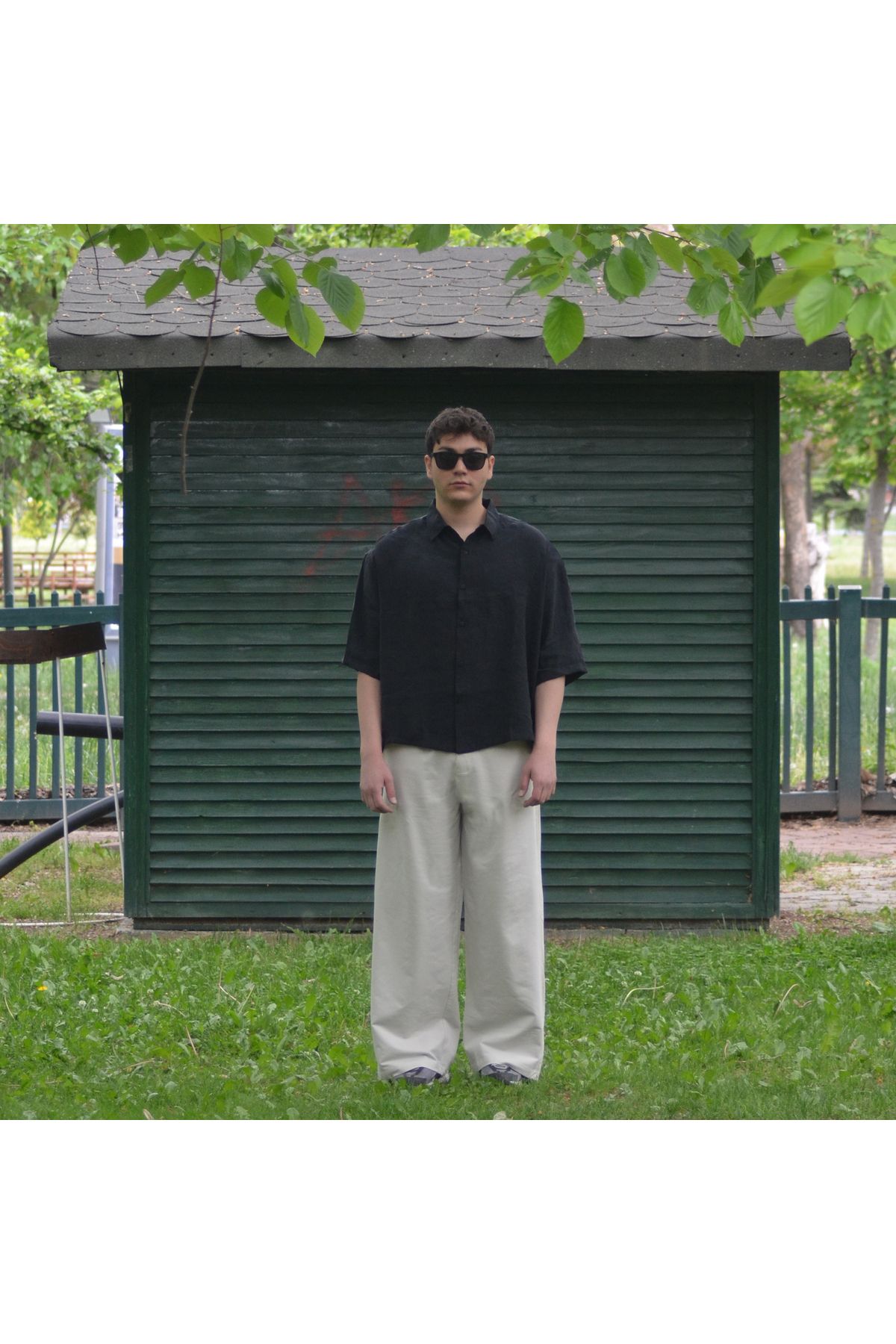 MIW Oversize Kısa Kol Modal Kumaş Gömlek