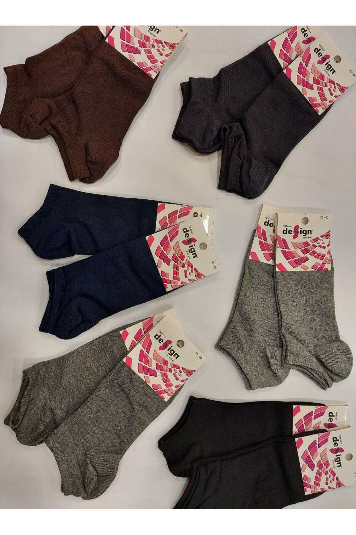 RBS SOCKS KADIN PAMUKLU NAYLONSUZ KISA PATİK ÇORAP 12'Lİ