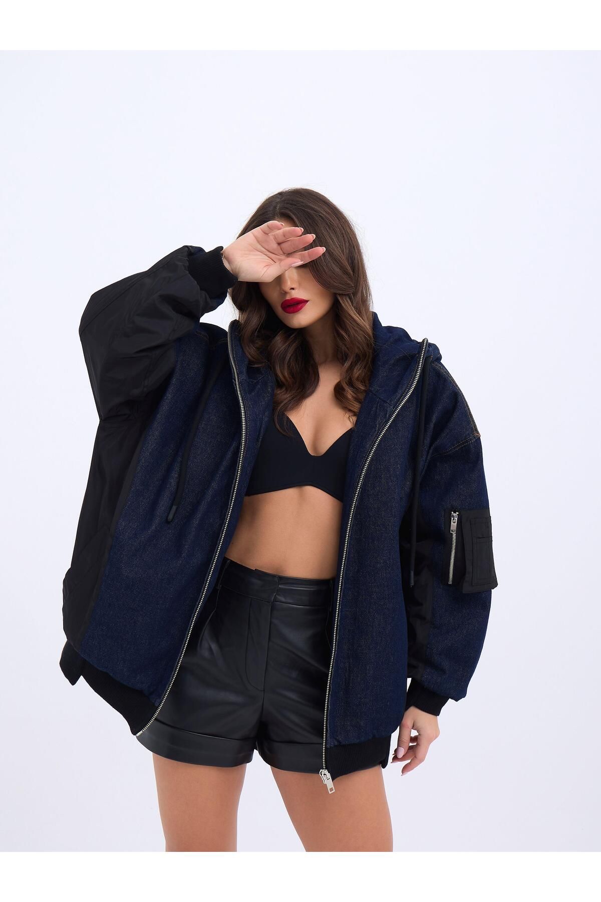 ceylinmoda 7196 MONT-MAVİ