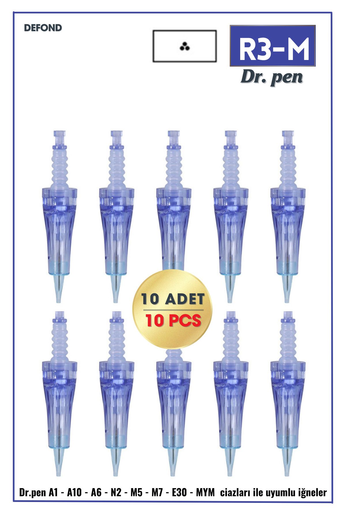 DEFOND Dr pen A6-A10-A1-N2-M5-M7-E30-MYM uyumlu iğneleri 10 Adet