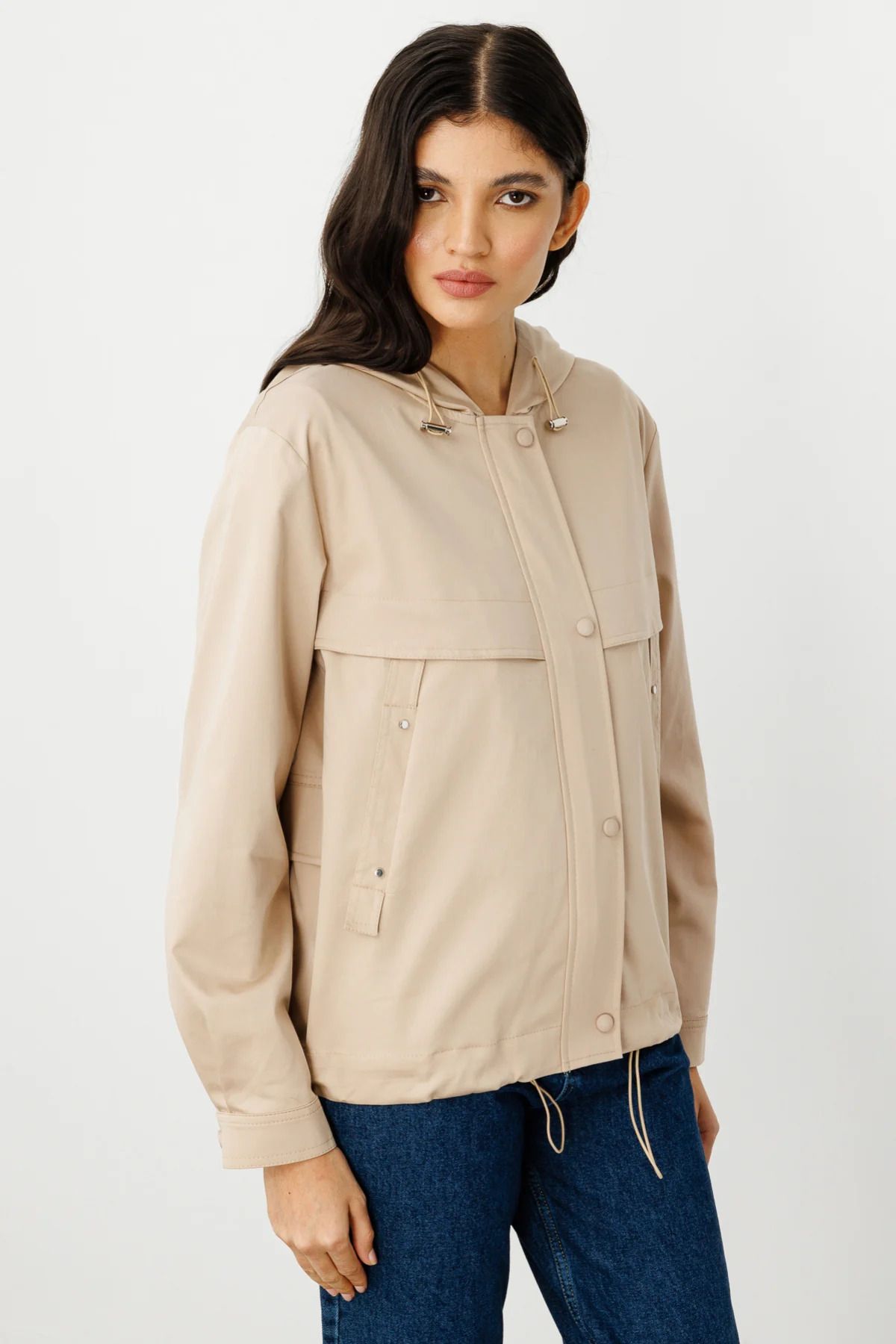 Ekol Kapüşonlu Çıtçıtlı Mont Camel-6032