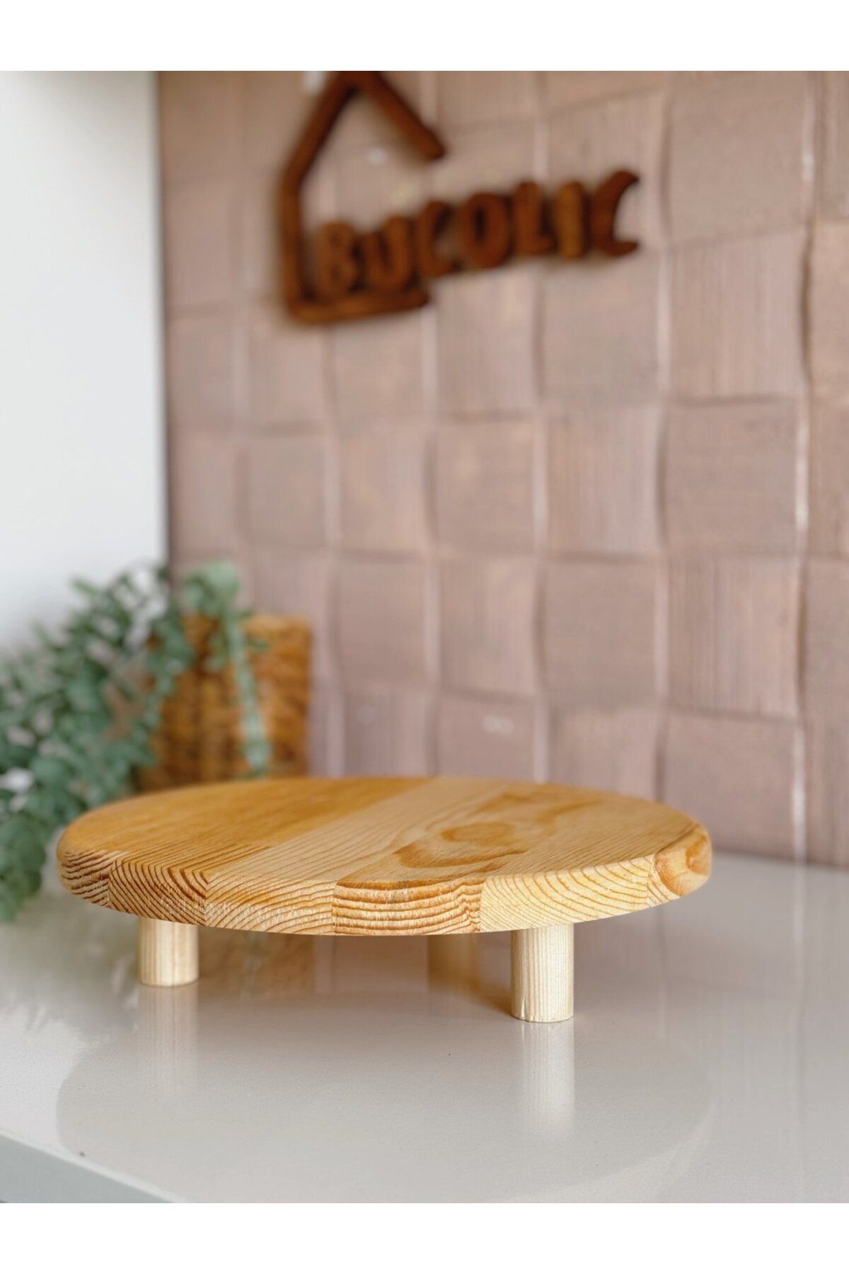 BUCOLIC Ahşap Stand Top Ayaklı / Yükseltici Açık Renk