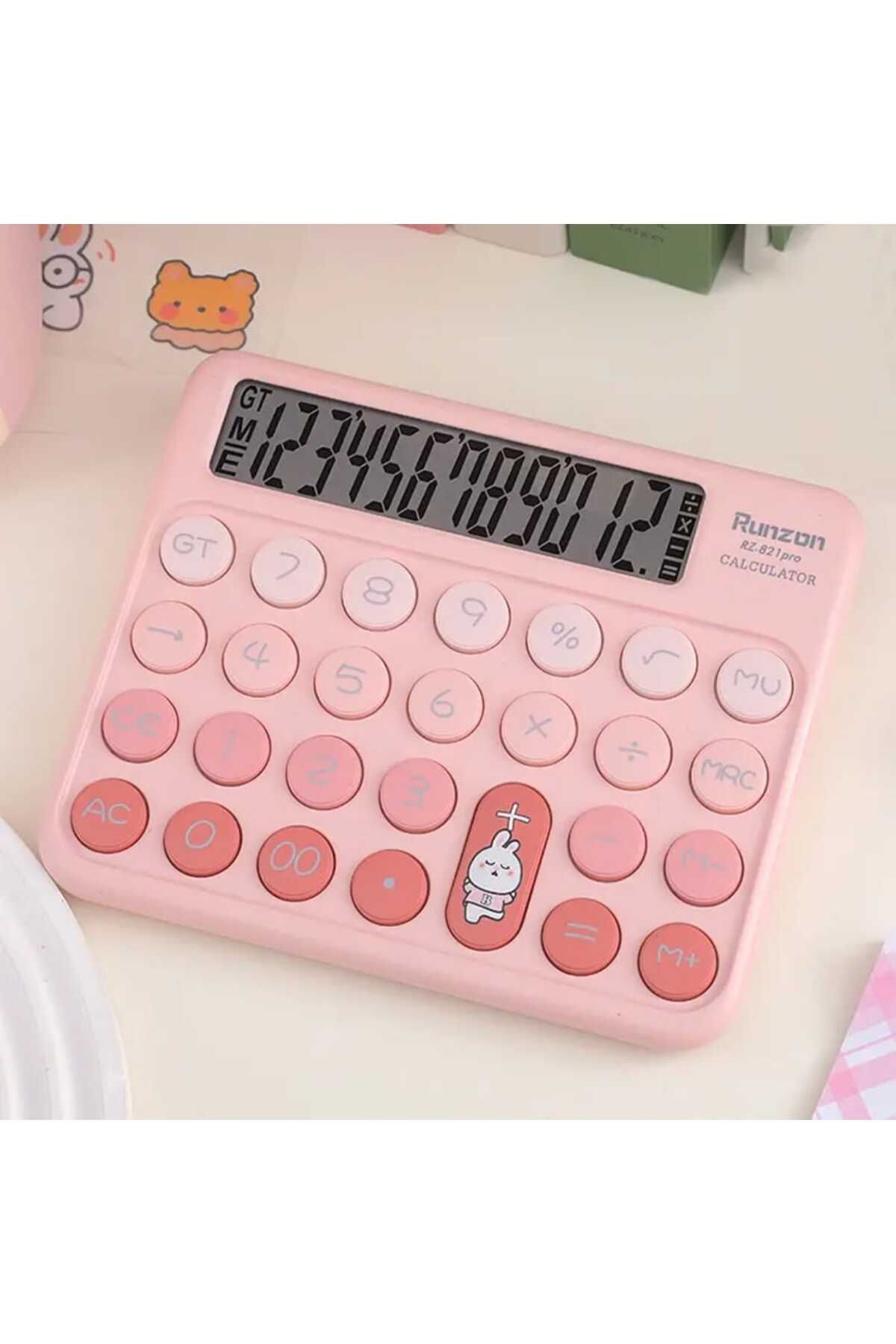 ALPJOY Geniş Renkli Hesap Makinası Pembe