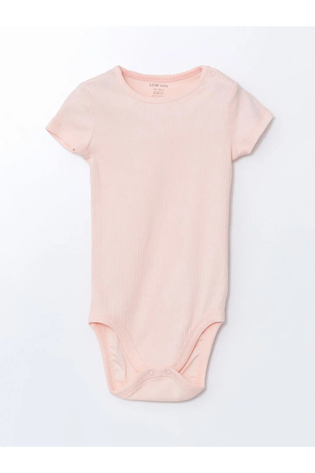 LC Waikiki LCW baby Pembe Bisiklet Yaka Basic Kız Bebek Çıtçıtlı Bodysuit