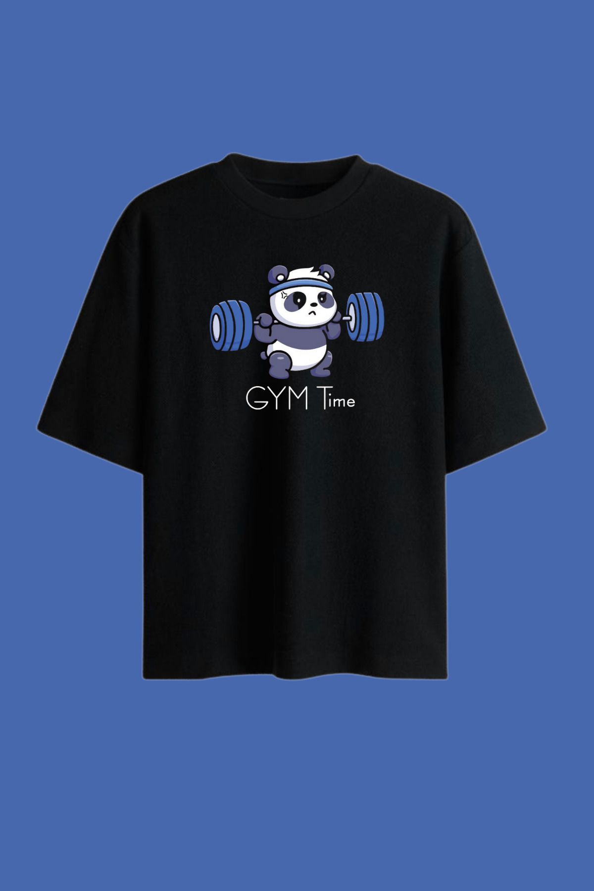 Dupe Design Panda Gym Time Baskılı Oversize T-shirt