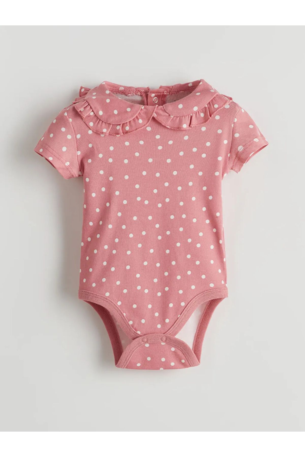 LC Waikiki LCW baby Pembe Ribana Kız Bebek Çıtçıtlı Bodysuit