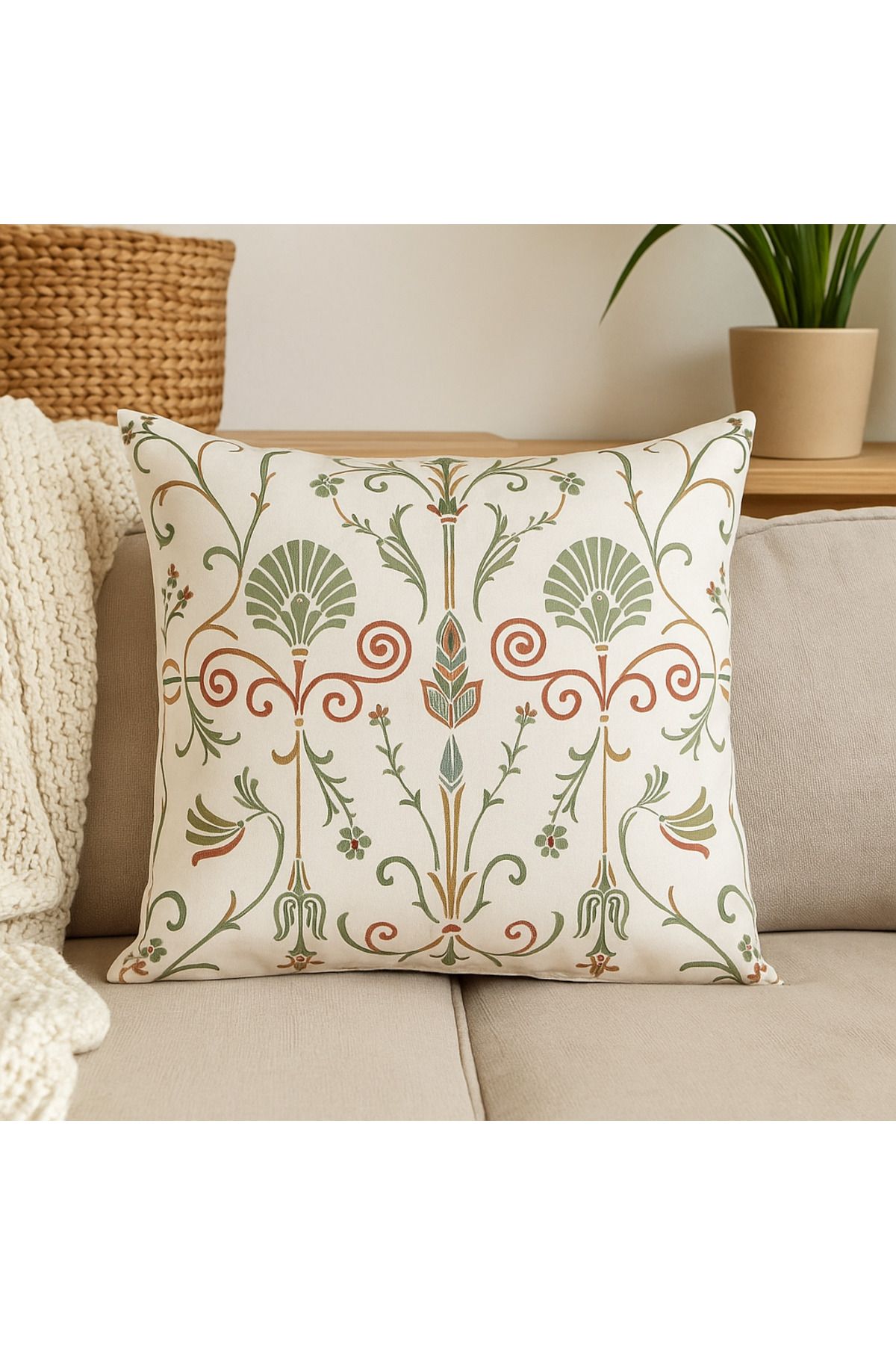 YILDIZ DİJİTAL HOME Etnik Motifli Kırlent Kılıfı 43x43 cm | Dijital Baskılı Dekoratif Yastık Kılıfı - Star Home’s