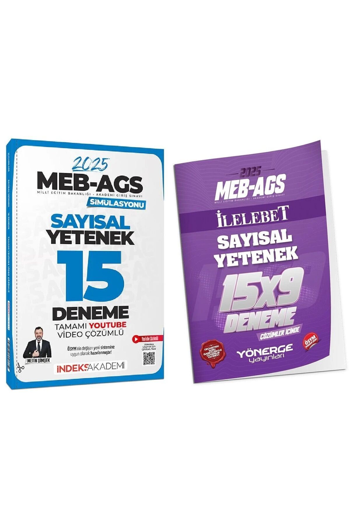 İndeks Akademi İndeks + Yönerge 2025 MEB-AGS Simülasyonu Sayısal Yetenek 15+9 Deneme 2 li Set - Metin Şimşek İndeks
