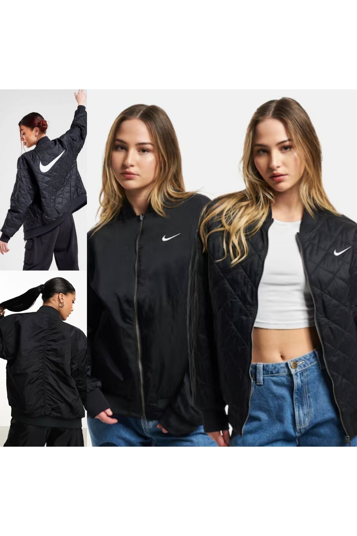 Nike NSW Reversible Bomber Jacket cift taraflı Kadın Ceket DV7876-010 ASLAN SPORT