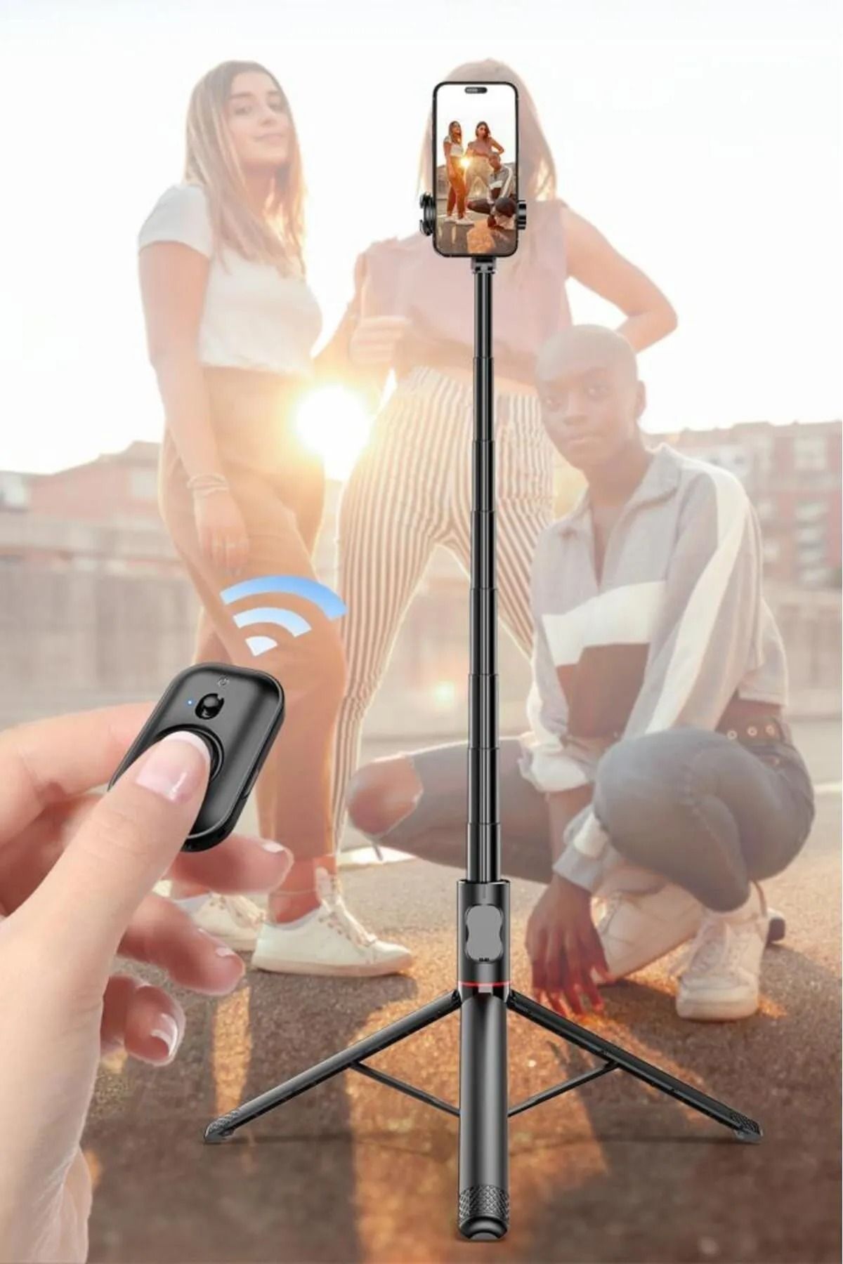 EN SİGA C10 Çok Amaçlı Tripod Kumandalı Selfie Çubuğu Siyah