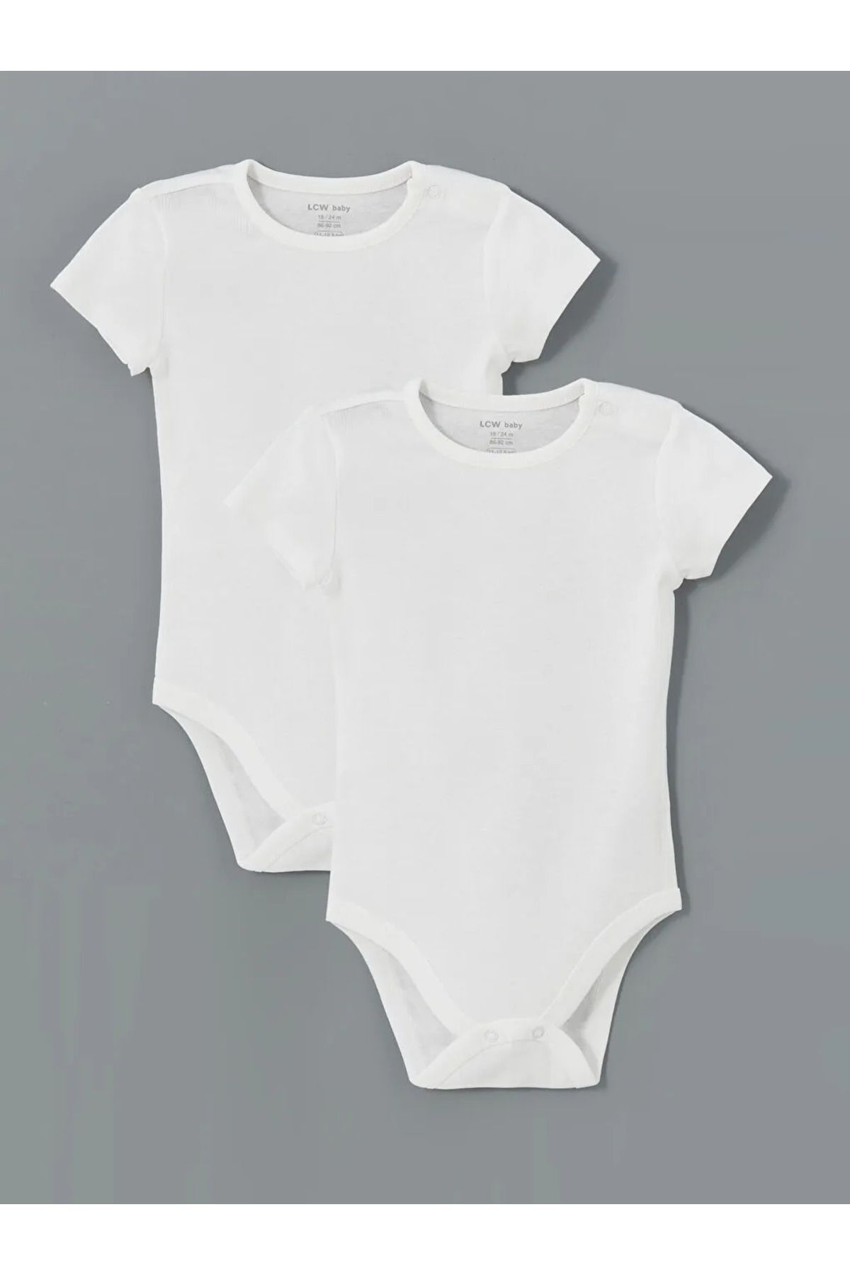 LC Waikiki LCW baby Ekru Organik Kumaş Kız Bebek Çıtçıtlı Bodysuit 2'li