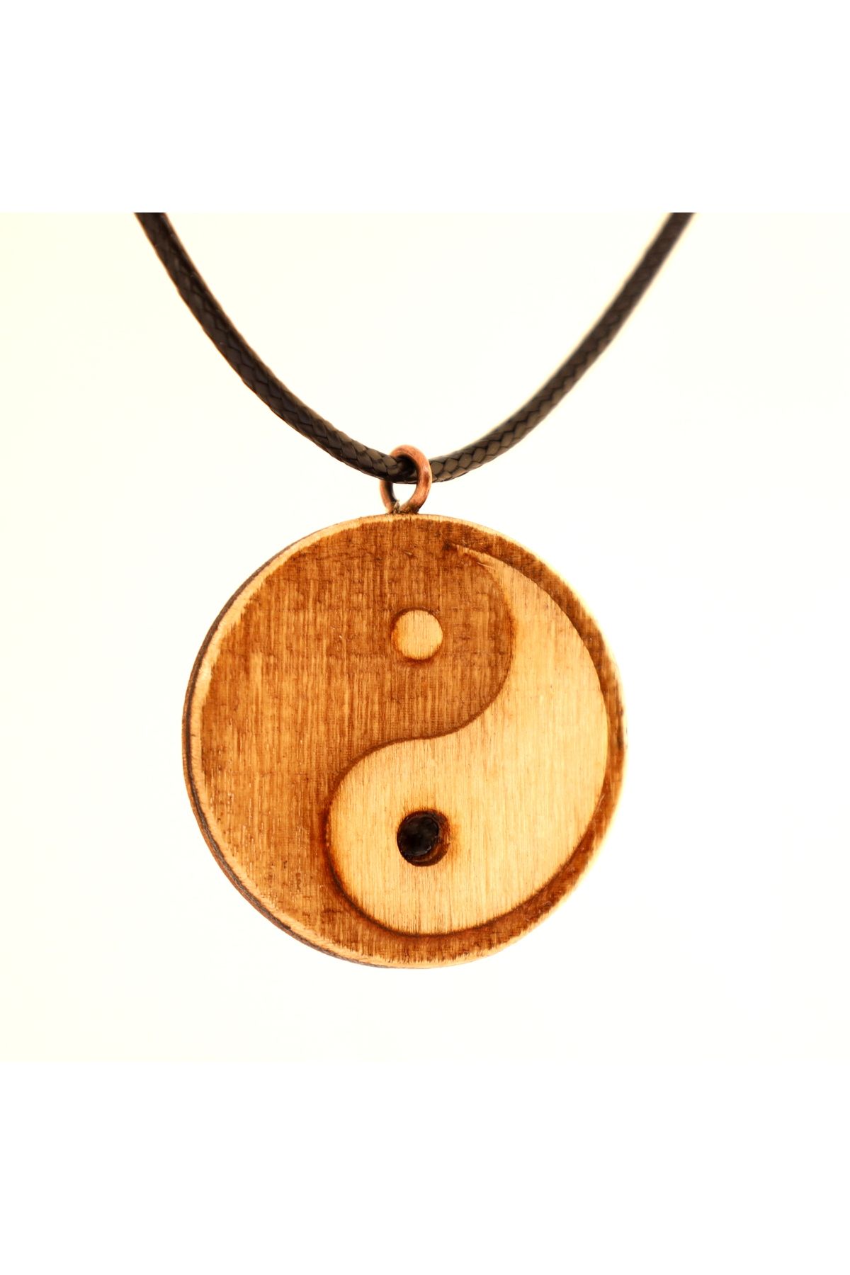 666 Yin Yang Denge Döngü Karşıt Güçler Ahşap Kolye Rölyef Kabartmalı El Yapımı Tahta Ahşap 3cm