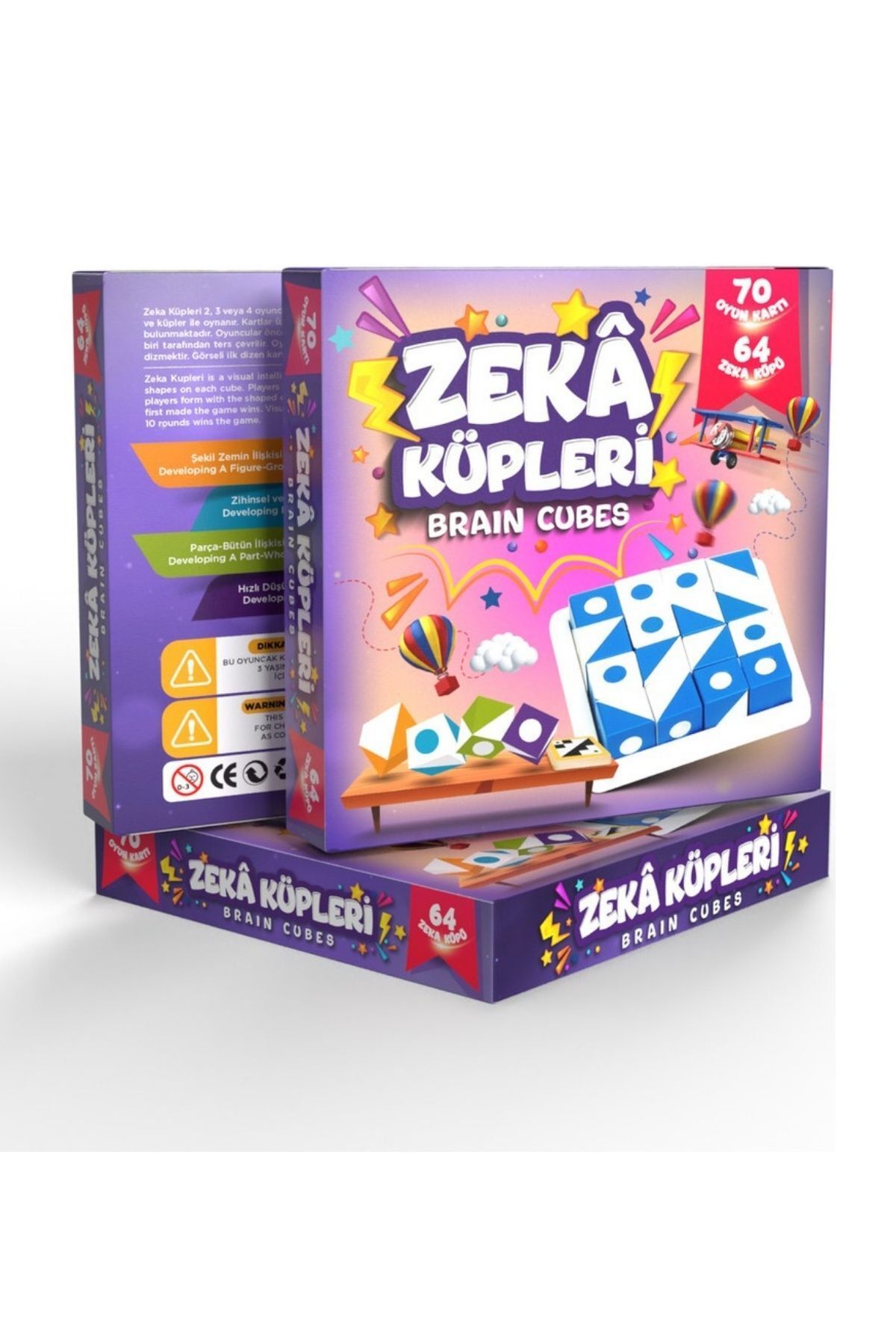 EVENT Zeka Küpleri Eğitici Geliştirici Oyun 70 Oyun Kartı 64 Zeka Küpü