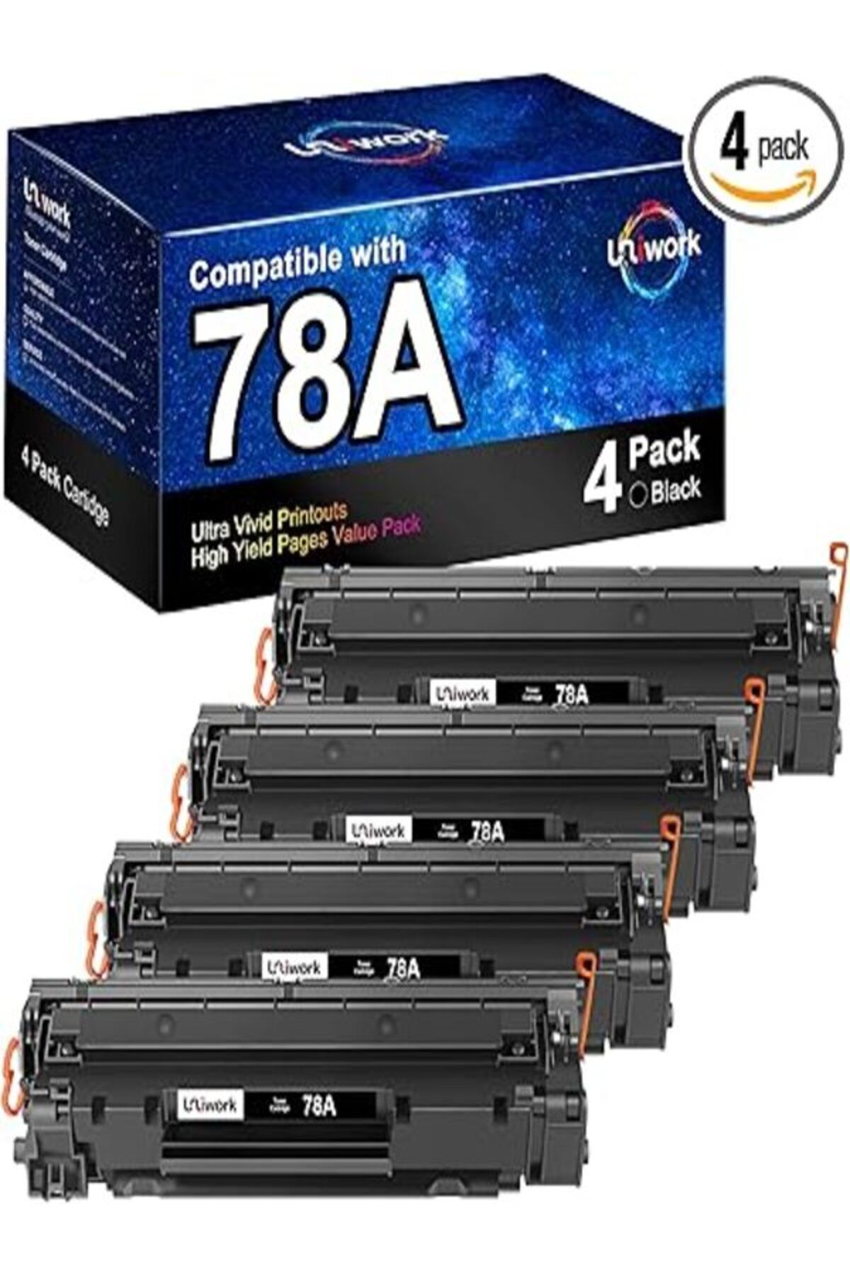 HP 78A CE278A use for Laserjet Pro P1606dn M1536dnf P1566 P1560 P1606 M1536 Pr , 4 BlacK AURA TONER
