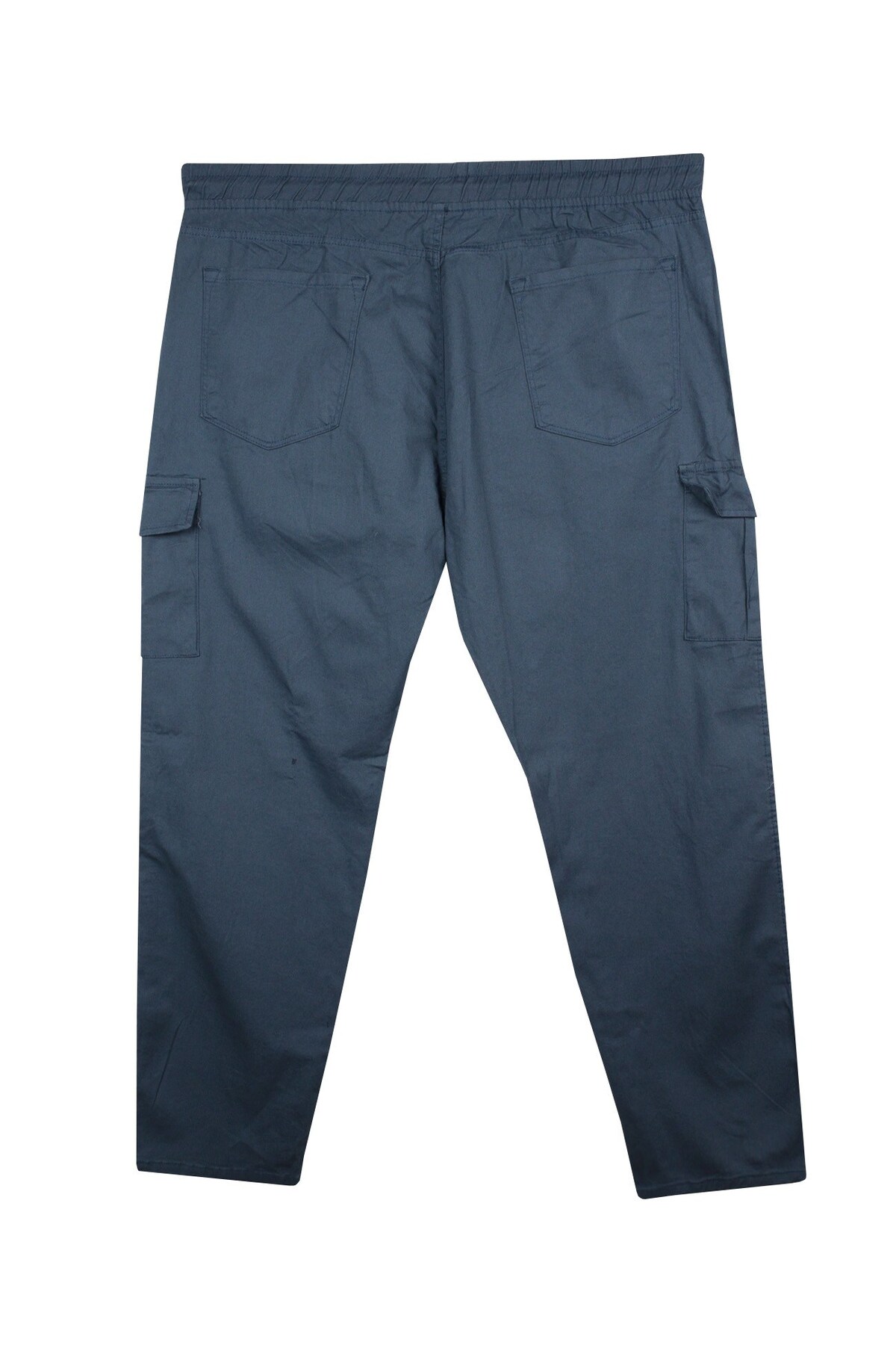 marufshop Kargo Cepli 100 Kilo-180 Kilo Arası Için Uygun Erkek Büyük Beden Gabardin Pantolon İndigo görsel 2