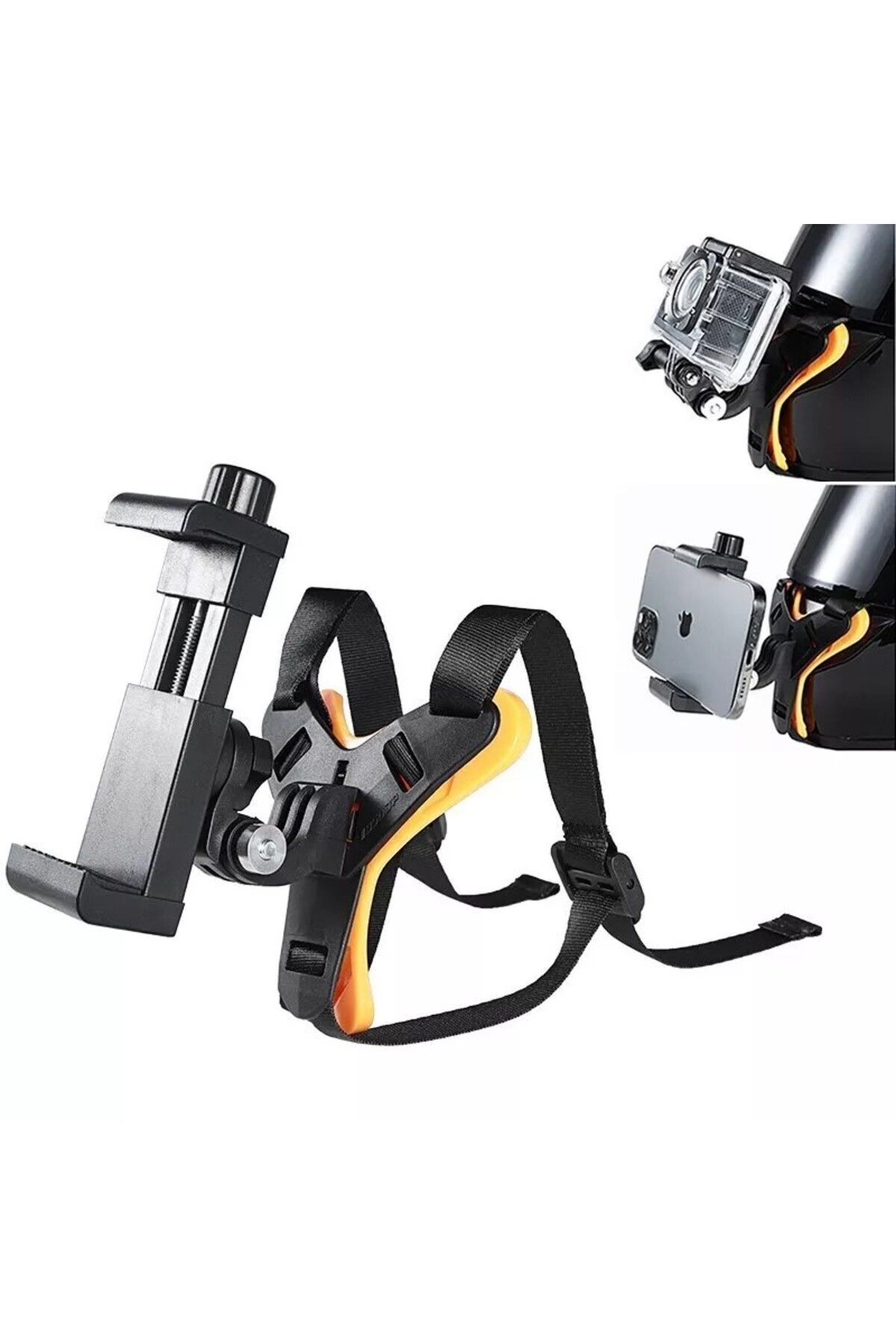 EN SİGA Motosiklet Kask Çene Altı Telefon & Gopro Tutucu Ayarlanabilir Tutucu Güçlendirilmiş Plastik