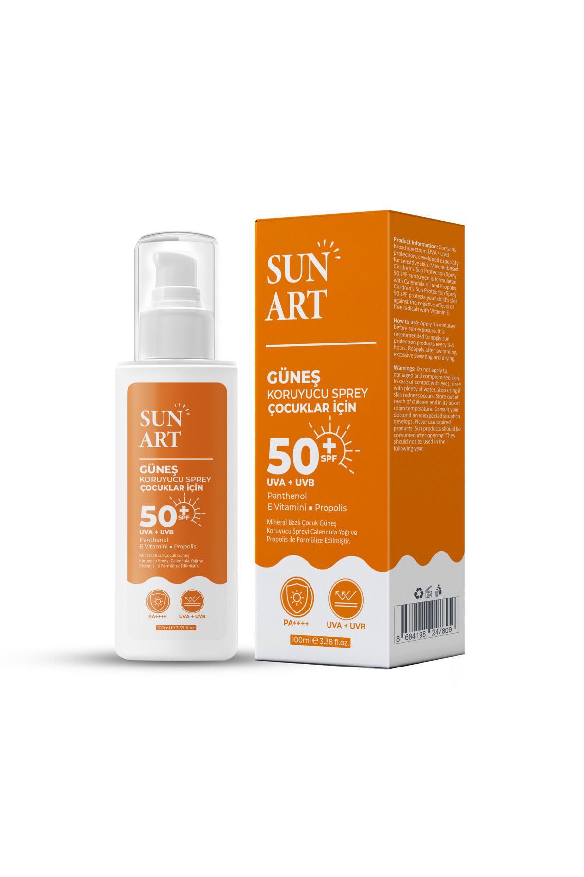 Sunart Kids Güneş Koruyucu Sprey SPF 50+ 100 ml