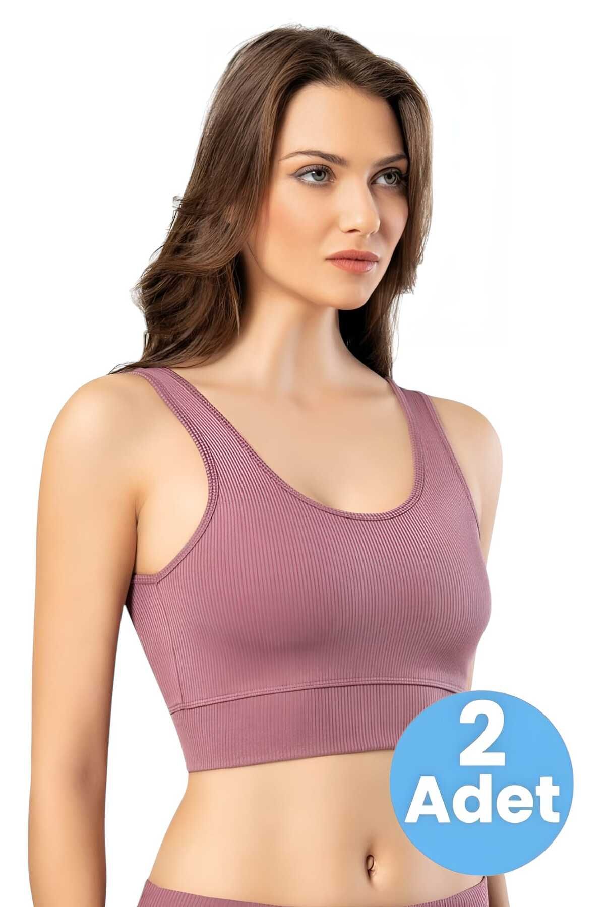 Tezzgelsin Kadın 2'li Kaşkorse Dalgıç Fitilli Pedli Büstiyer Crop
