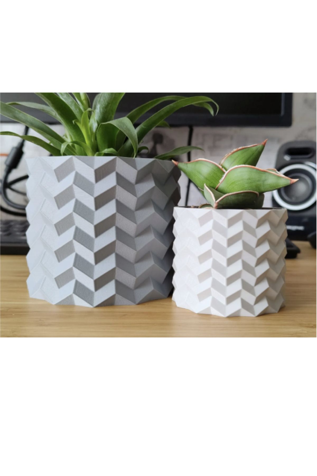 3DAKSESUAR Gerometrik Origami Çiçek Saksısı