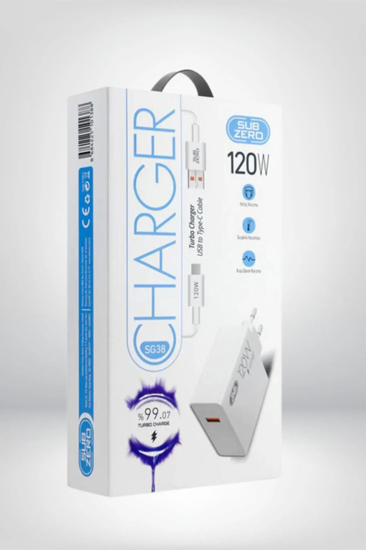 Alışveriş Express SG38 120W USB to Type-C Kablolu Turbo Hızlı Şarj Aleti