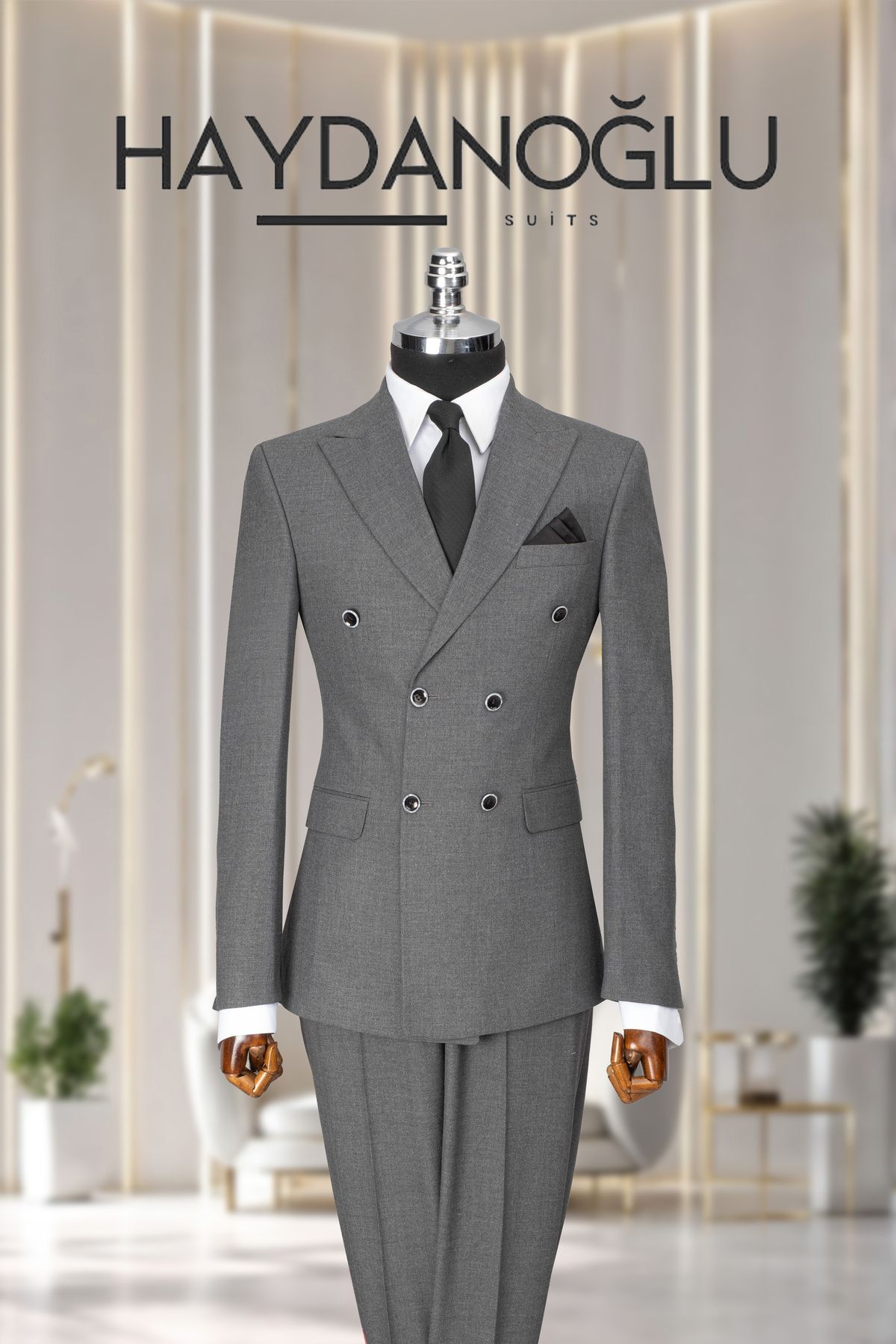 haydanoglu Kruvaze Takım Elbise SlimFit Füme MS40H9