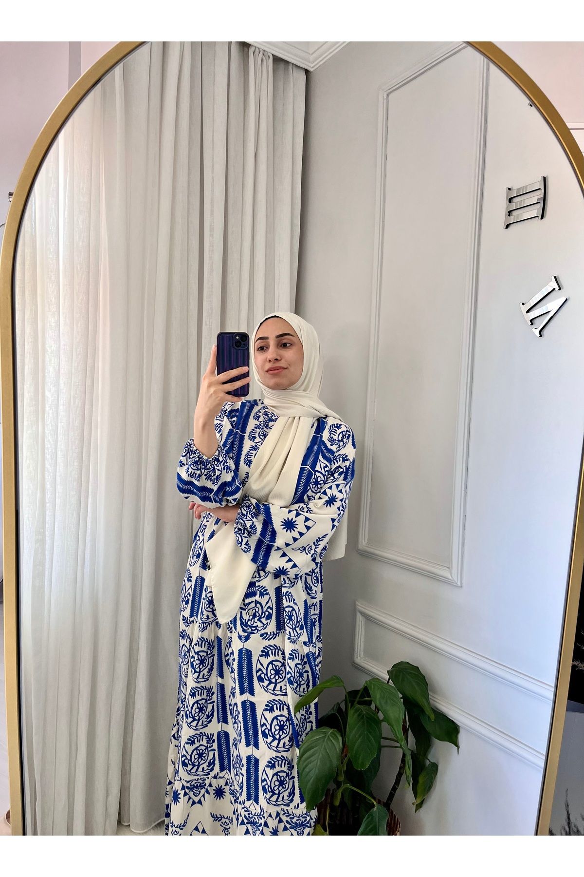 BURCU TESETTÜR Burcu Tesettür Düğmeli Viskon Kadın Elbise