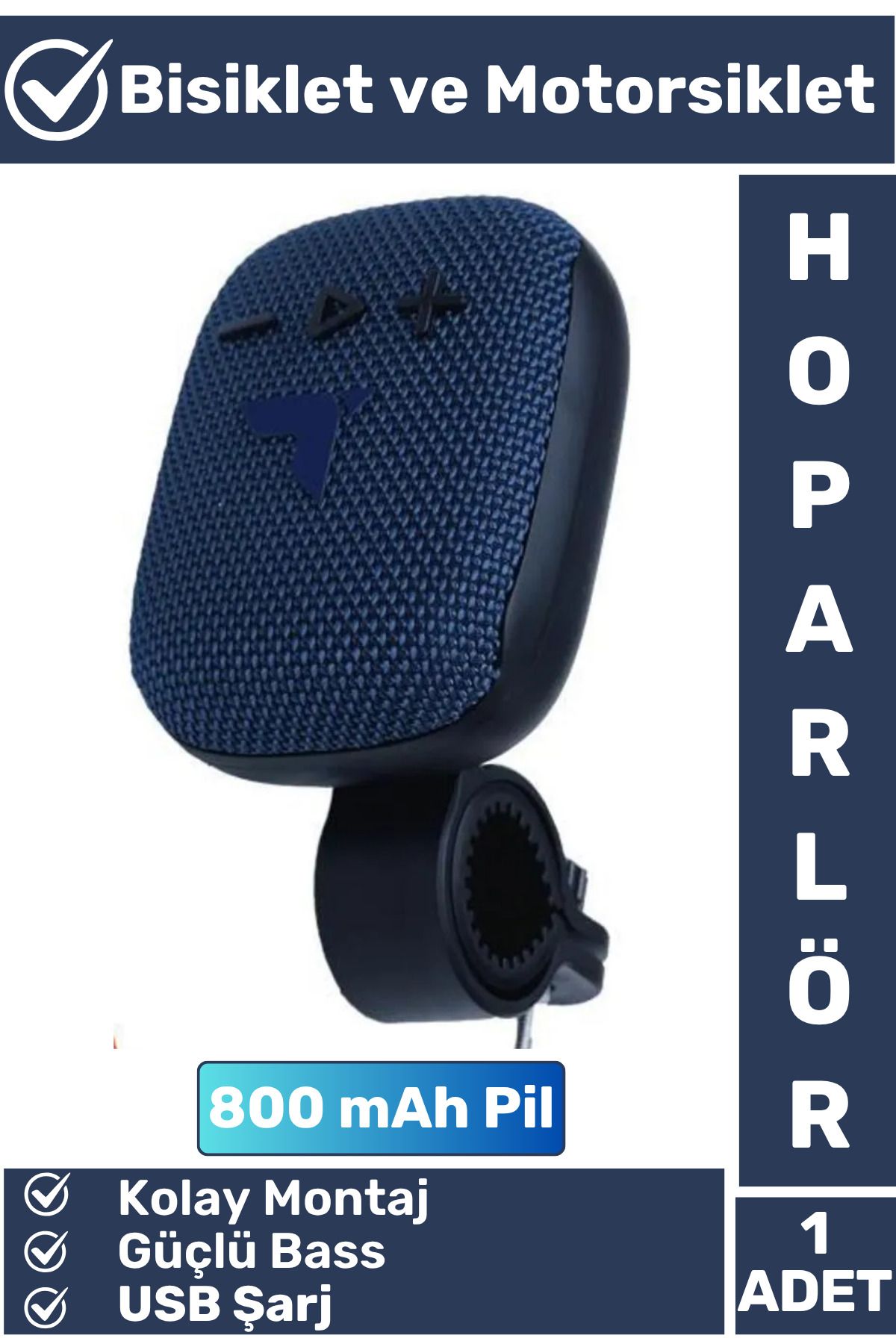 Wintoup Premium Kompakt Kolay Montaj Güçlü Bass USB Şarjlı Bluetoothlu Motorsiklet Bisiklet Hoparlörü