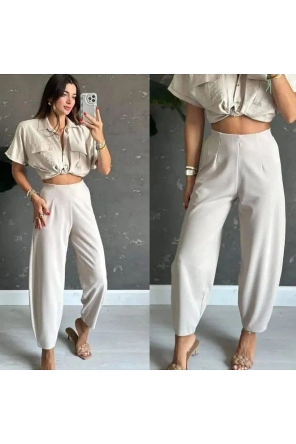 BAYAN YÜKSEK BEL KREP PANTALON