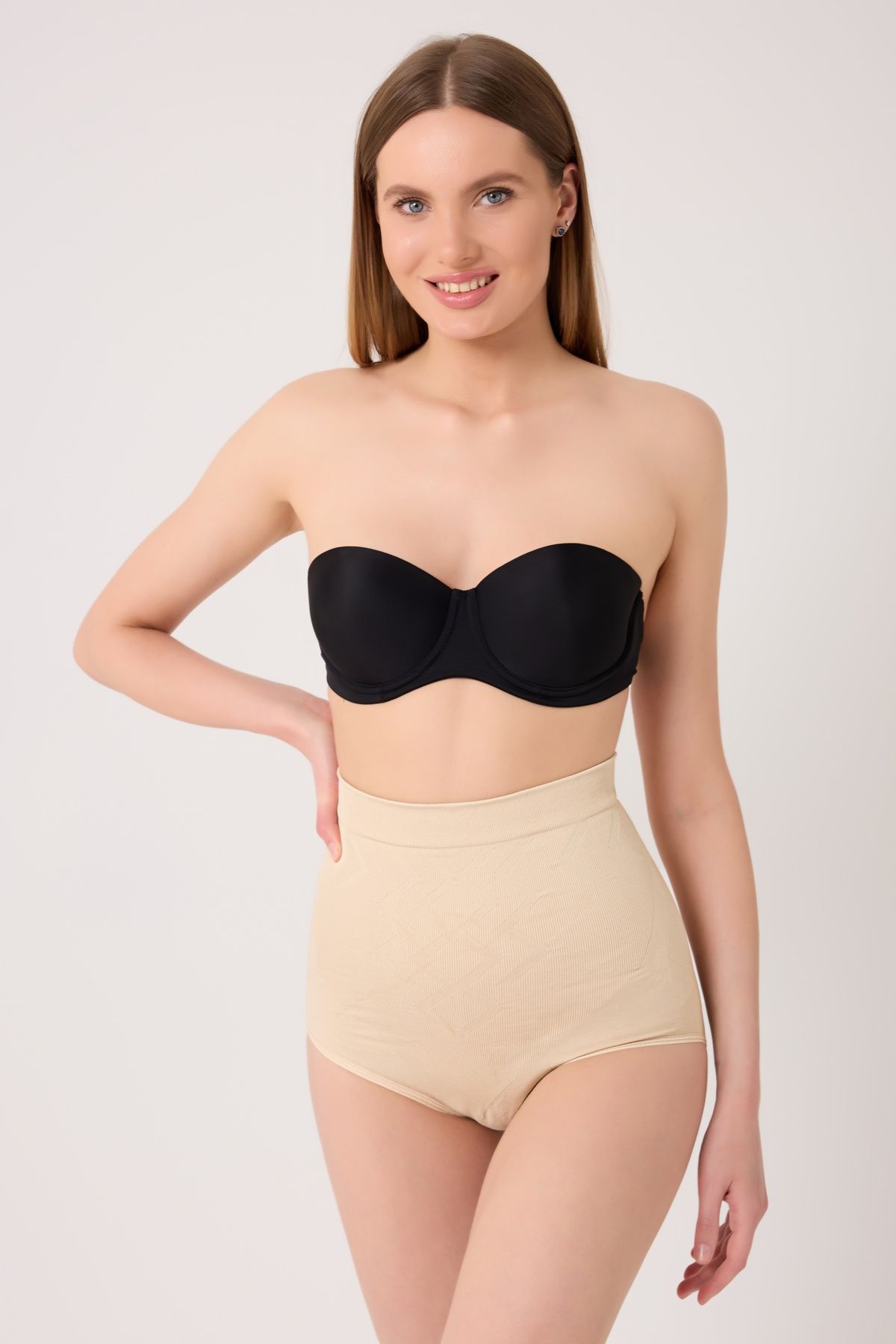 leswear Yüksek Bel Slip Seamless Ten Rengi Korse Basen Toparlayıcı Bel İnceltici Kalça Sıkılaştırıcı