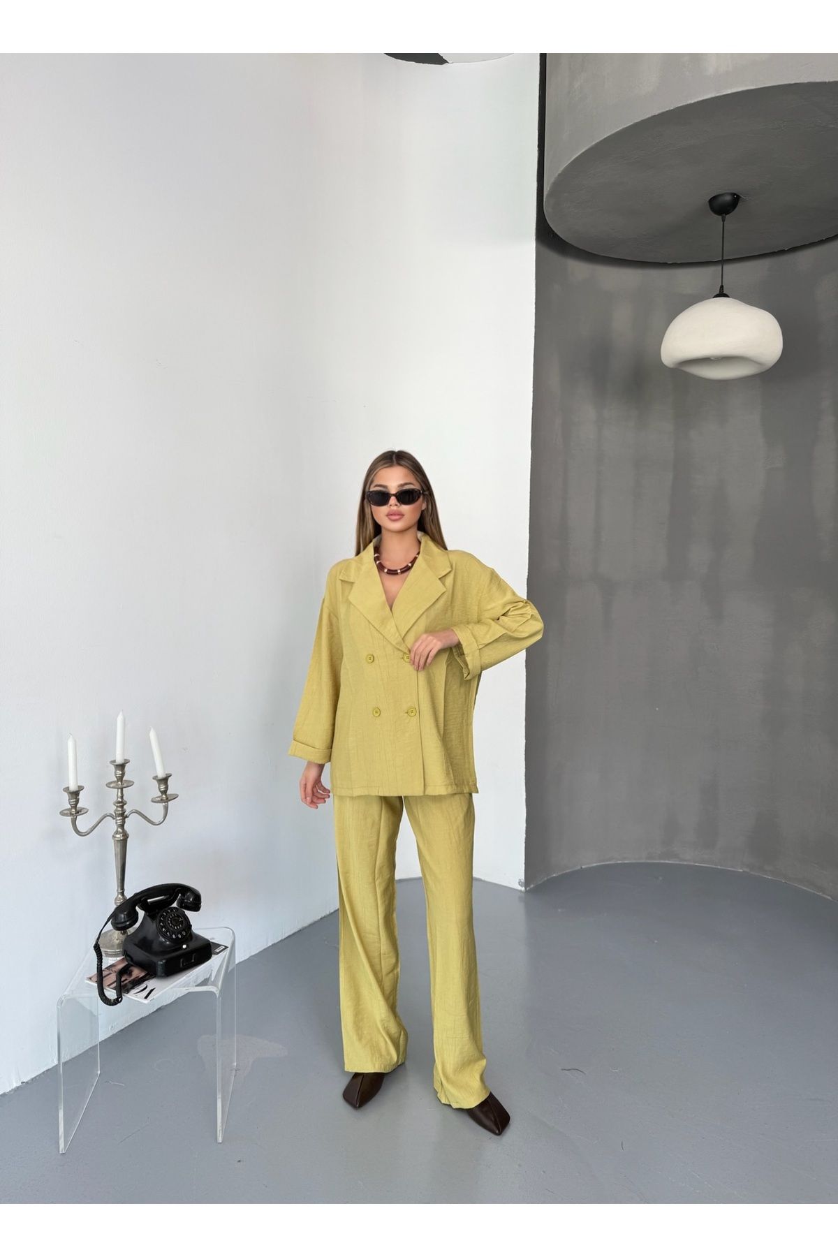 modabetce ÇİLEK KUMAŞ BLAZER CEKET PANTOLON TAKIM
