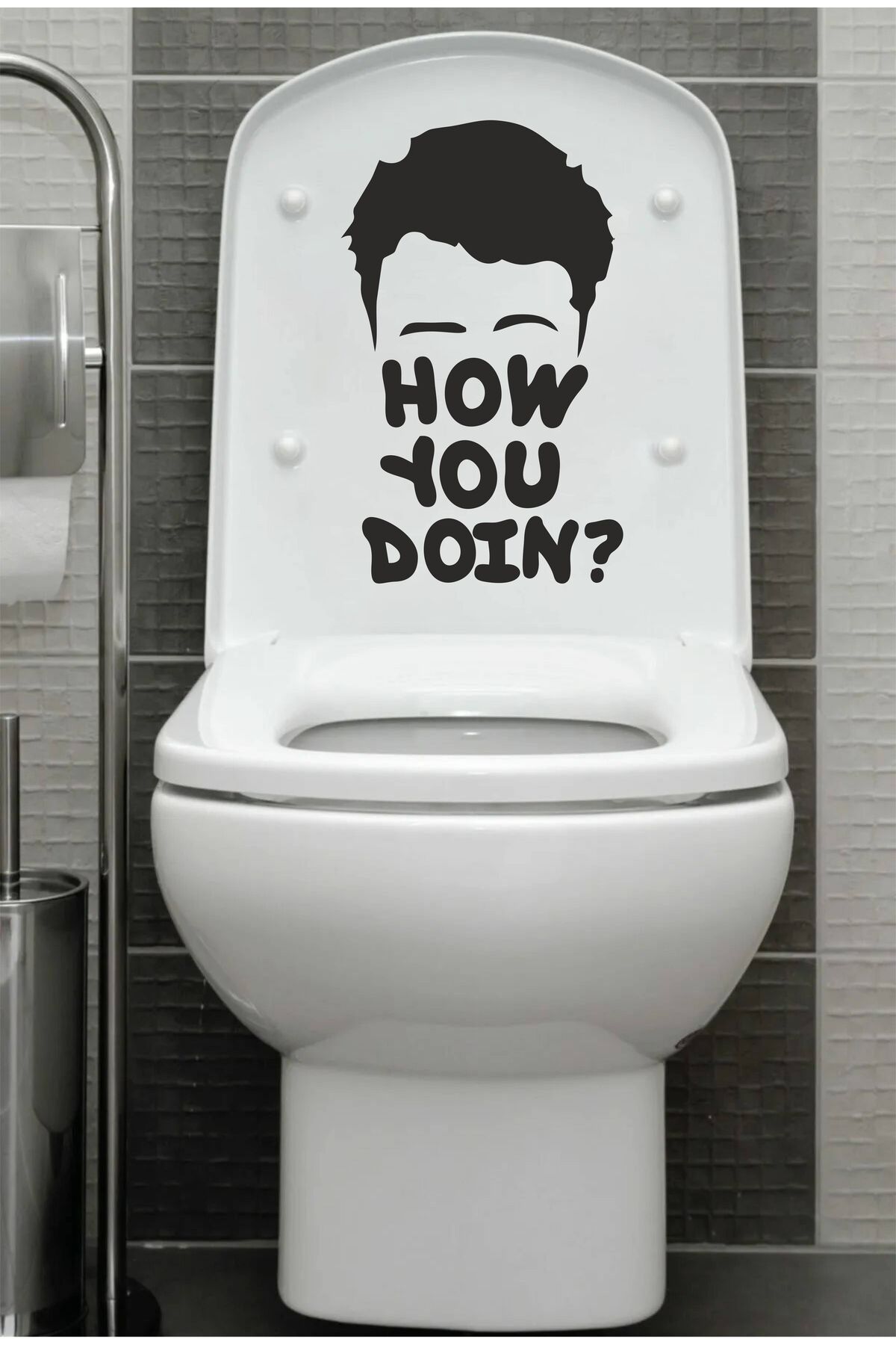 hediyenebak Friends How You Doin? | Klozet Kapağı Banyo Wc Sticker 30x18 cm