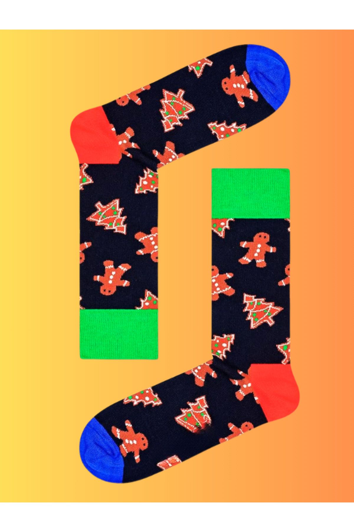 Shuttle Park Özel Seri Socks Renkli Eğlenceli Happy Kurabiye Desenli Rahat Tasarım Tarz Kokulu Dikişsiz Çorap