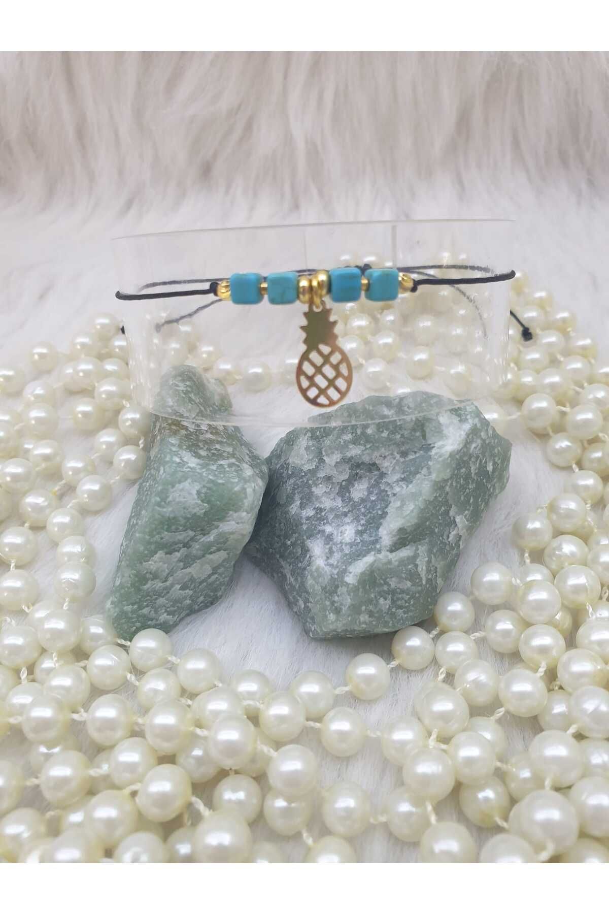 HAPPY HANDMADE AYARLANABİLİR BİLEKLİK/ANANASLI DOĞAL TAŞLI BİLEKLİK/DORİKALI /HEDİYELİK BİLEKLİK