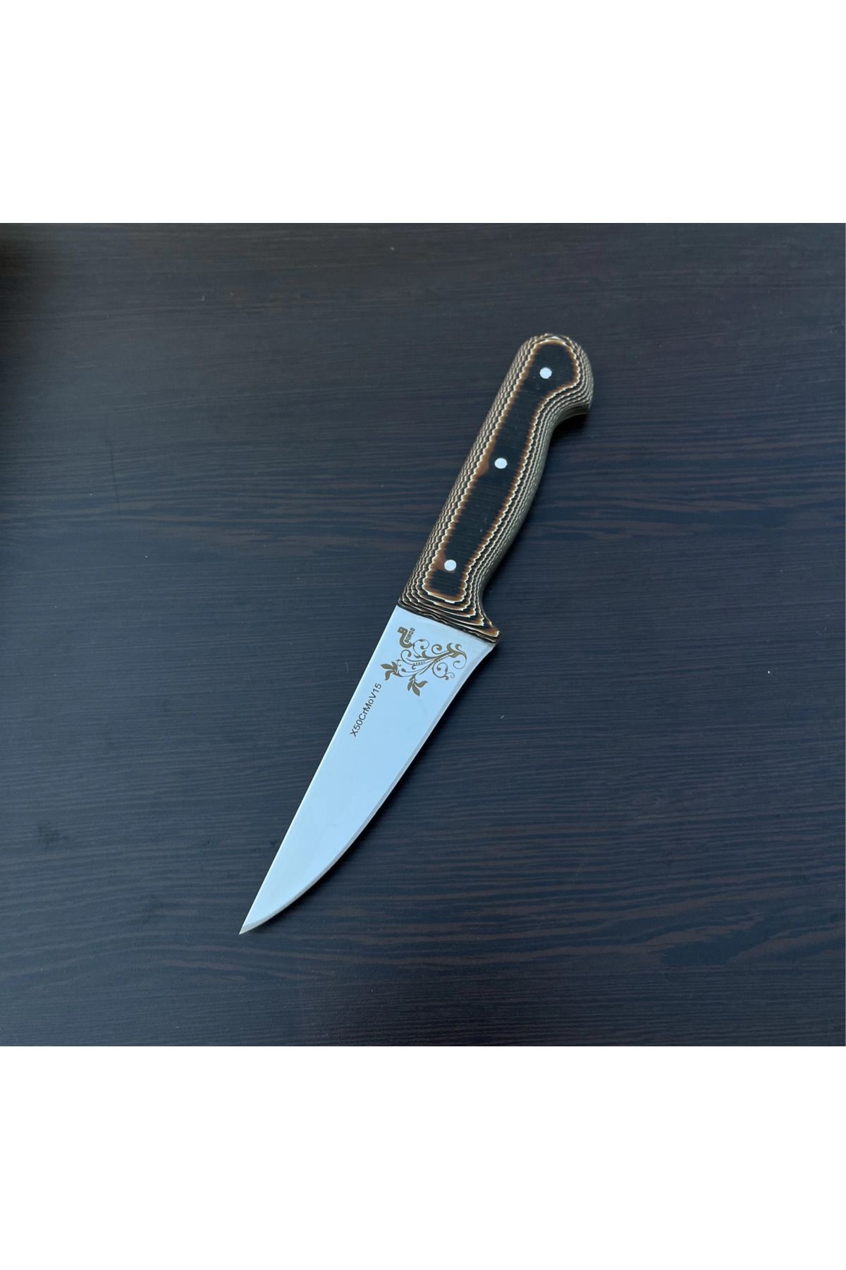 Bordo 3Lü Bıçak Seti -4116 Çelik - Verzalit sap - 3Lü Set Yüzme sıyırma ve kasap3 Bıçağı