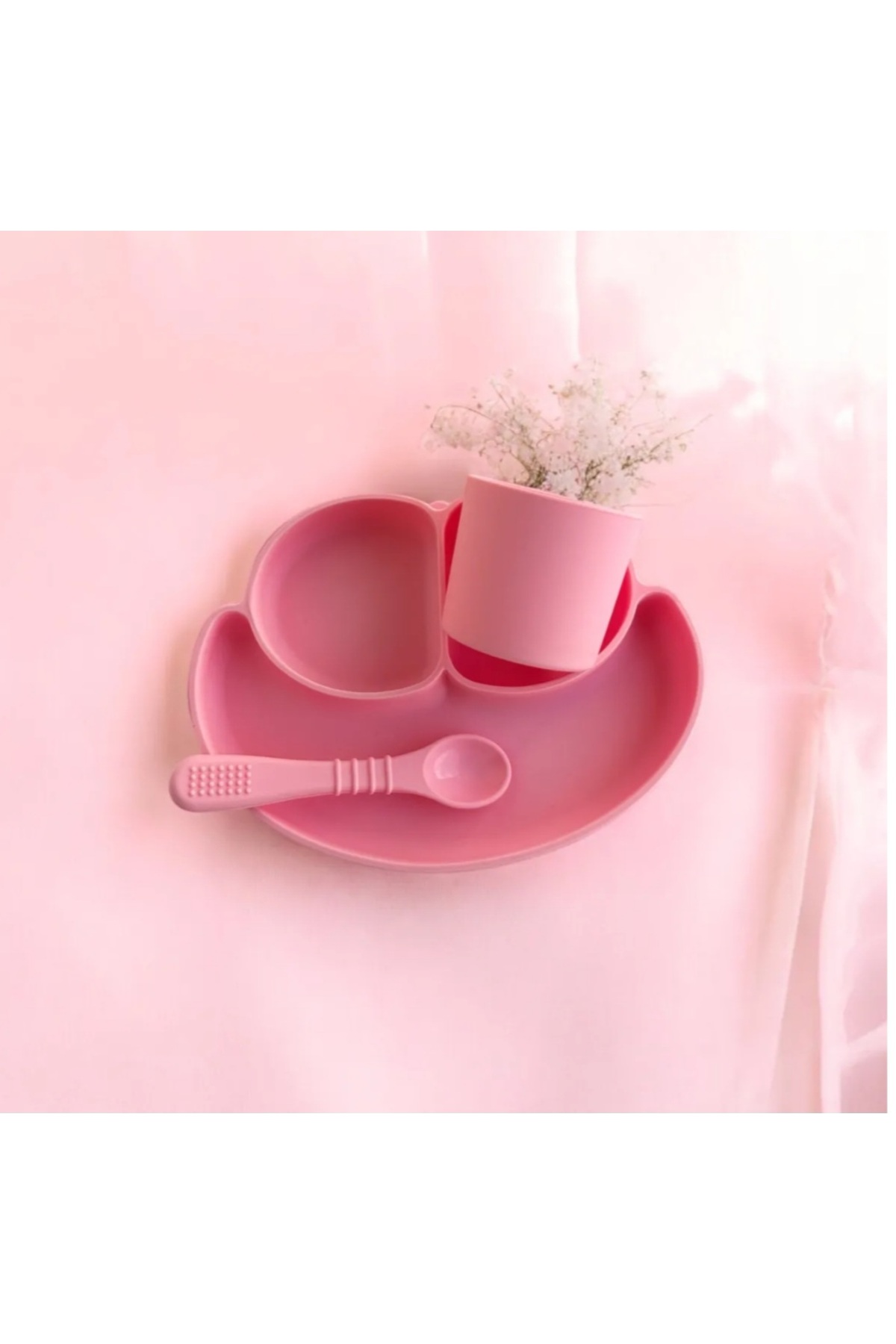 Baby Bebek Beslenme Seti- Mama Tabağı Kaşık Ve Bardak Seti fotoğrafı 4 (önizleme)