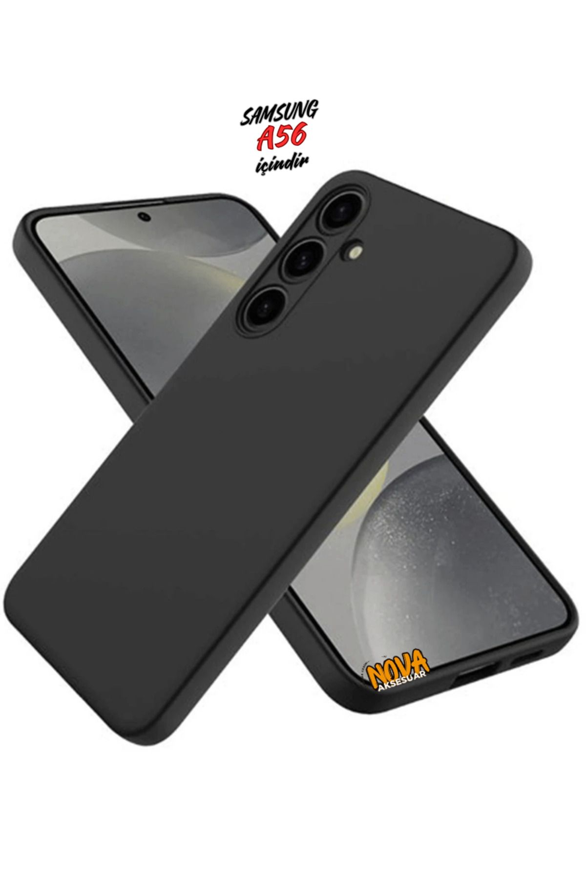 cepmoda SAMSUNG GALAXY A56 - içi kadife Nano Lansman Kapak/Kılıf - SİYAH