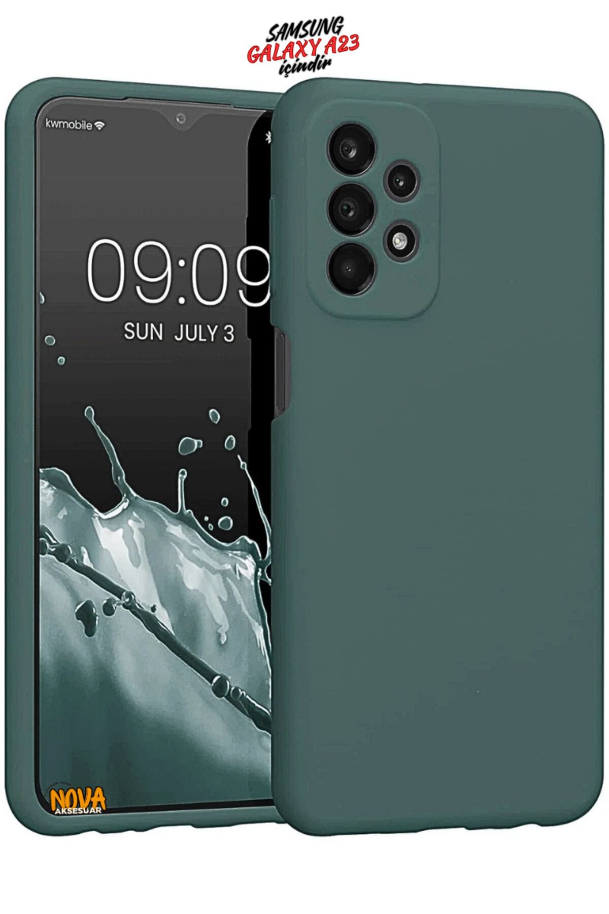 cepmoda SAMSUNG GALAXY A23 4G Kılıf | Yumuşak Ince Slim Soft Silikon Yerli Üretim Kapak - KOYU YEŞİL