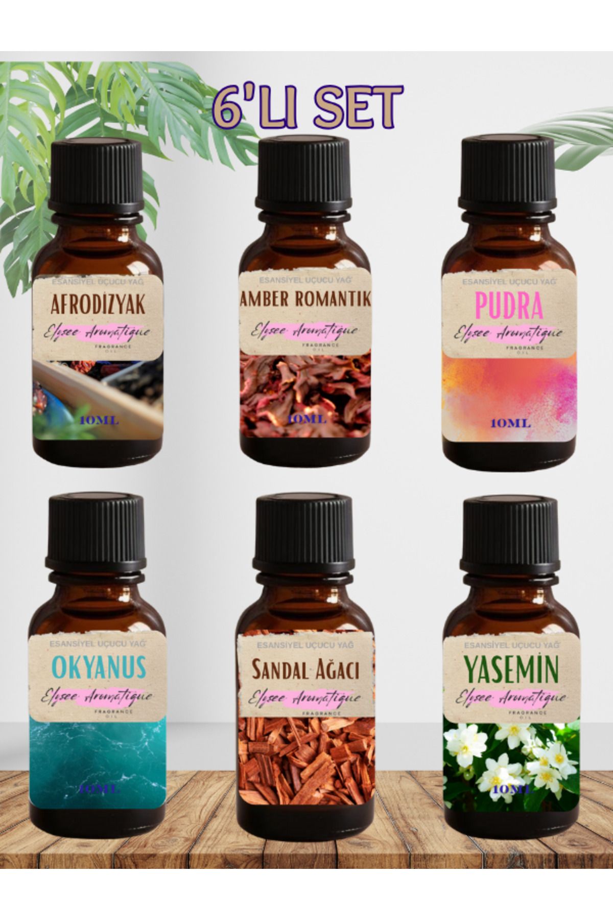 Elysee Aromatique 6'lı Set Esansiyel Uçucu Koku Yağı Difüzör Esansı Buhurdanlık Yağı Aromaterapi Yağı