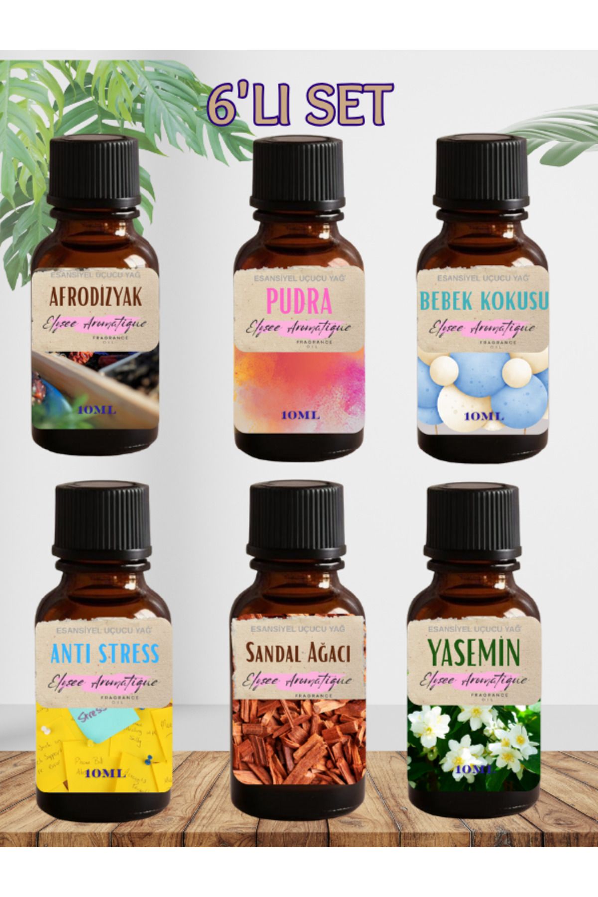 Elysee Aromatique 6'lı Set Esansiyel Uçucu Koku Yağı Difüzör Esansı Buhurdanlık Yağı Aromaterapi Yağı