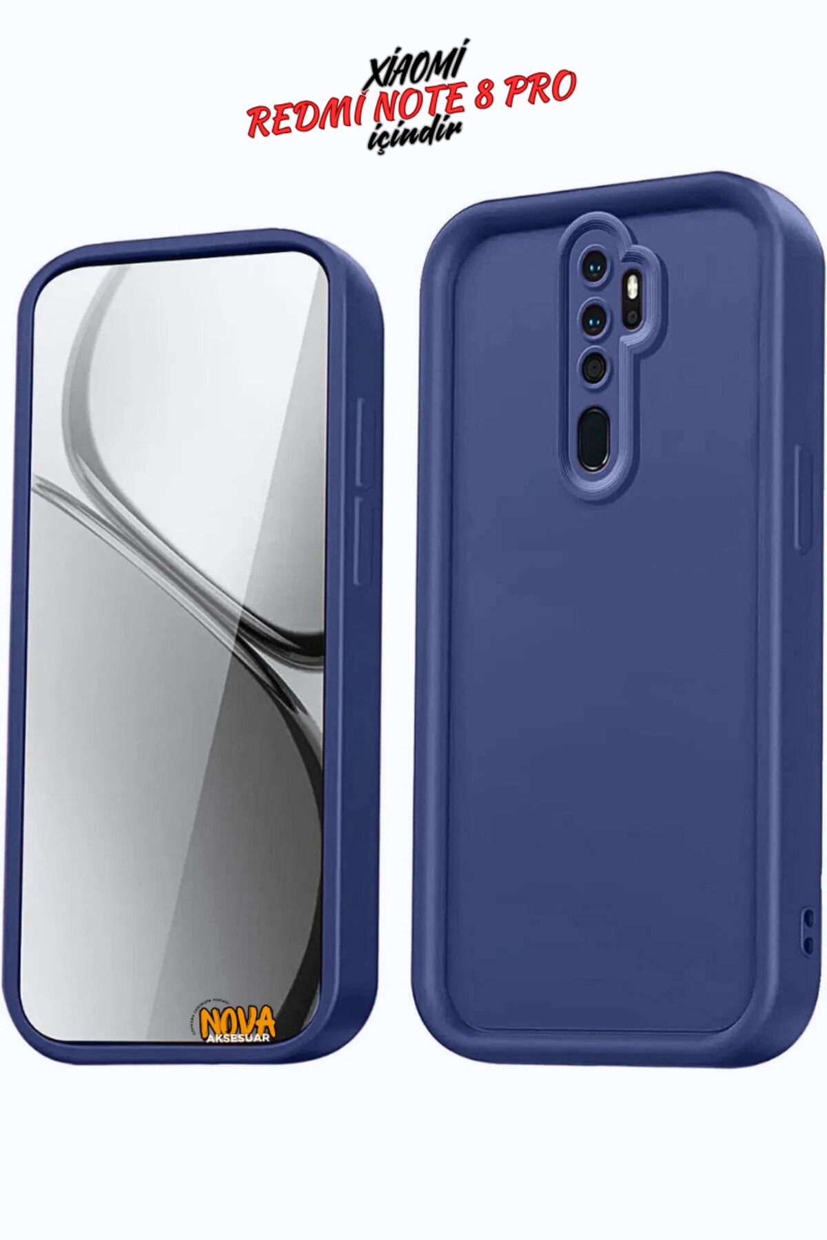 cepmoda XİAOMİ REDMİ NOTE 8 PRO Kılıf Soft Doku & Çıkıntılı & Kamera Korumalı Silikon 3d Kapak v1 - LACİVERT