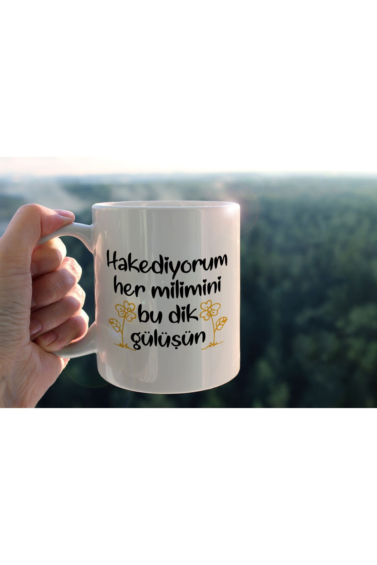 hediyenebak Hakediyorum Her Milimini Baskılı Seramik Kahve Çay Kupası