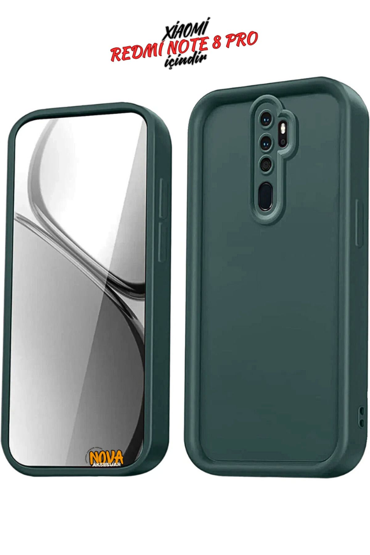 cepmoda XİAOMİ REDMİ NOTE 8 PRO Kılıf Soft Doku & Çıkıntılı & Kamera Korumalı Silikon 3d Kapak v1 - YEŞİL